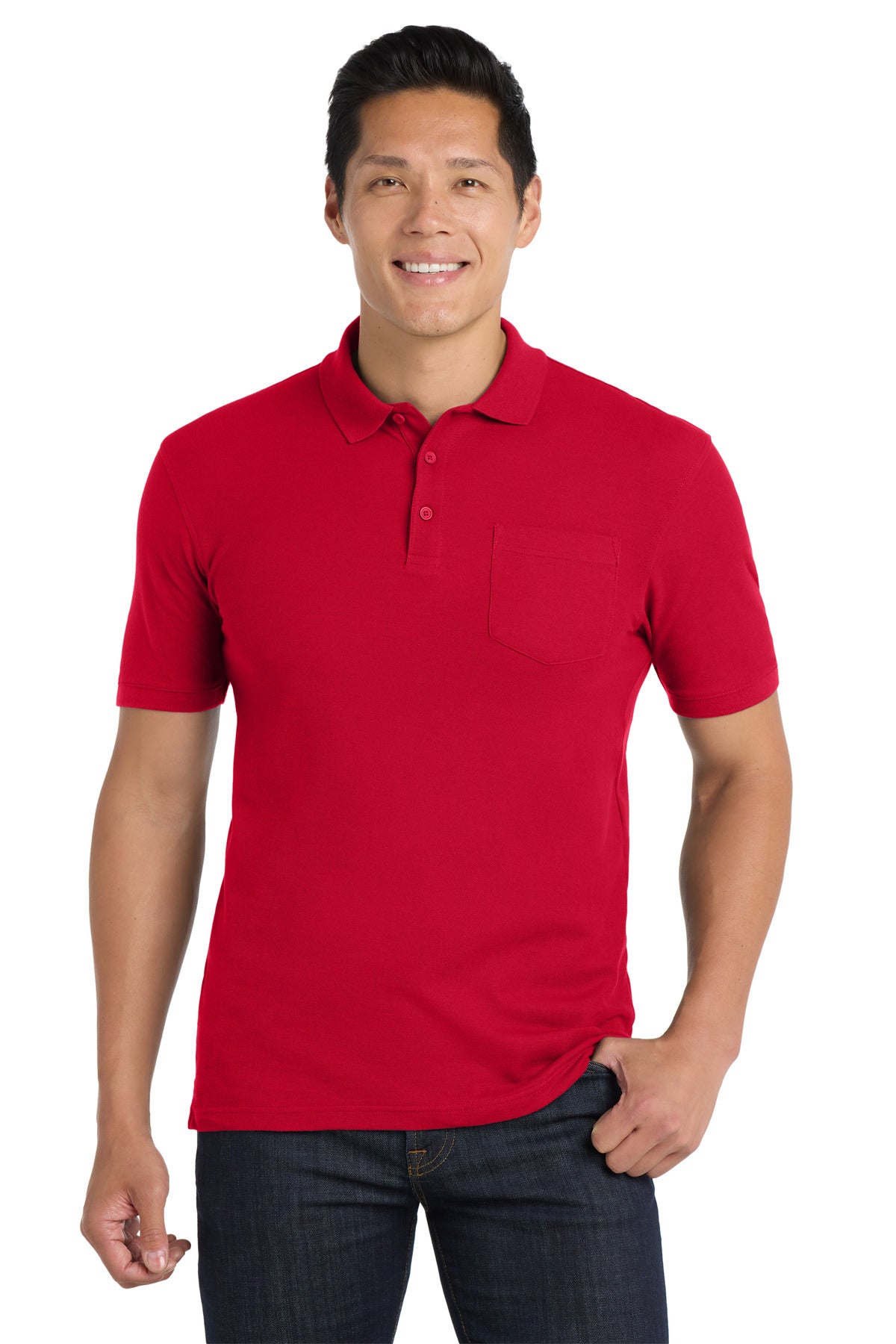 Custom Embroidery or DTF Print - Port Authority ® Core Classic Pique Pocket Polo. K100P