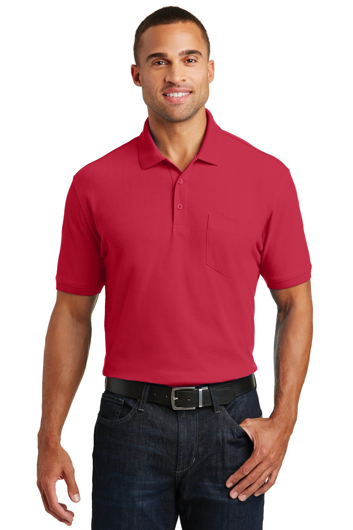 Custom Embroidered - Port Authority© Core Classic Pique Pocket Polo. K100P