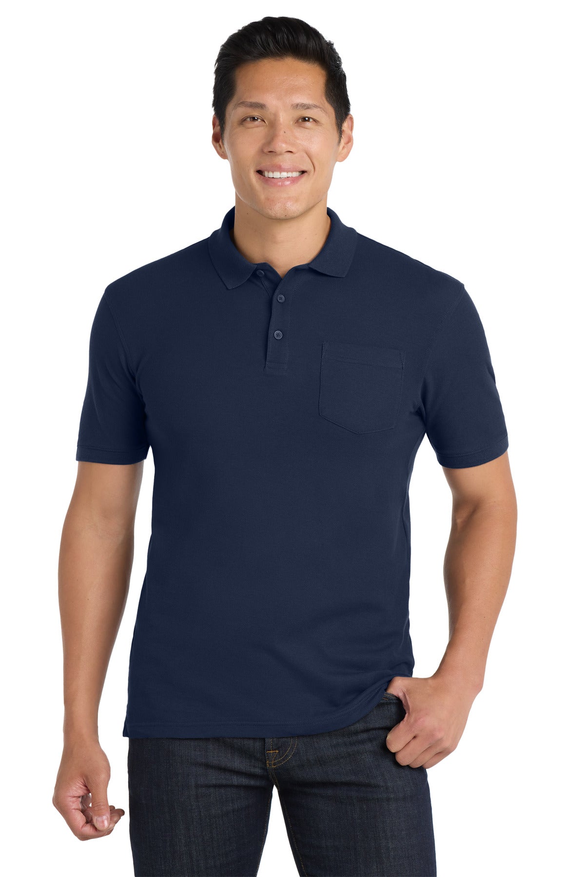 Custom Embroidery or DTF Print - Port Authority ® Core Classic Pique Pocket Polo. K100P