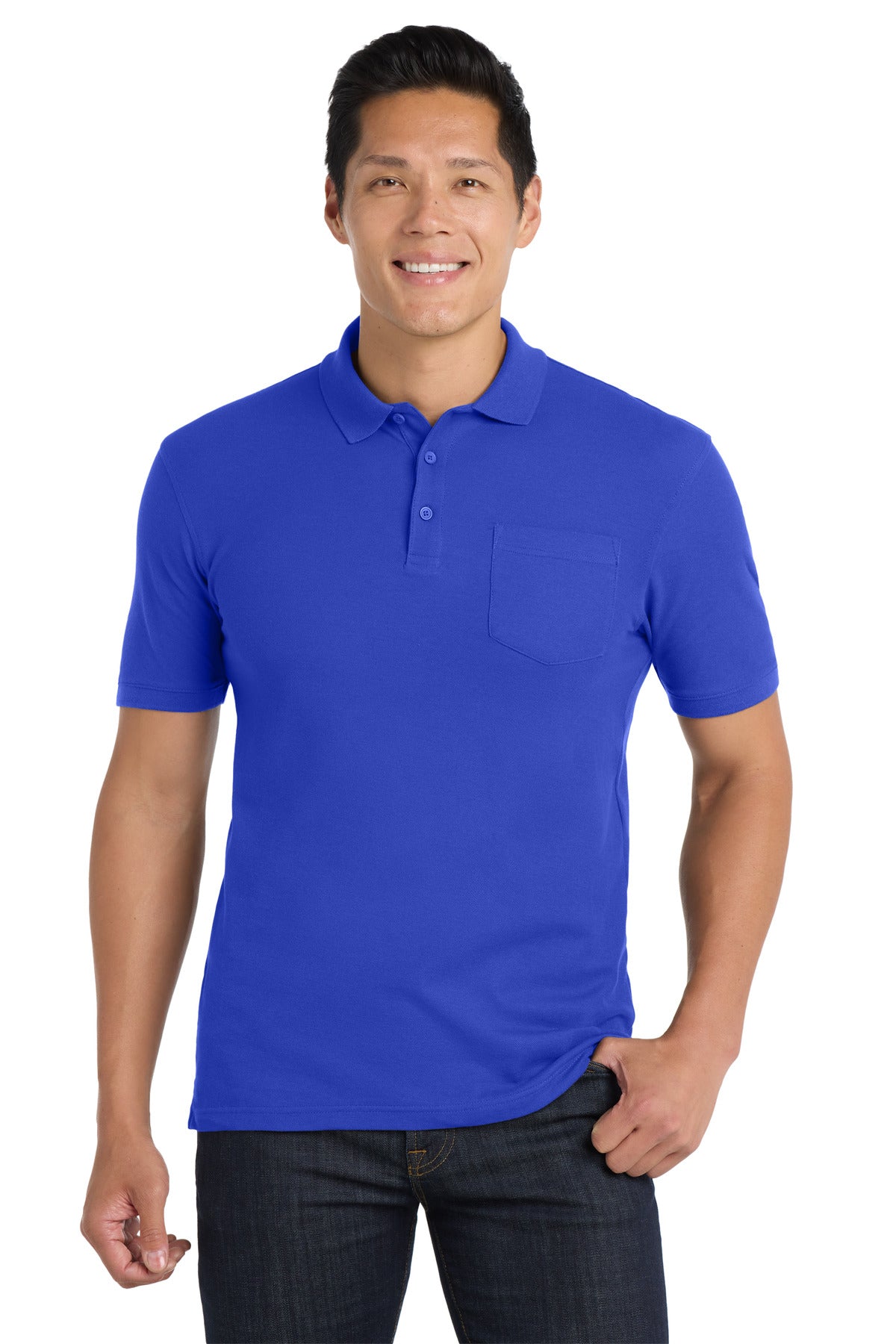 Custom Embroidery or DTF Print - Port Authority ® Core Classic Pique Pocket Polo. K100P