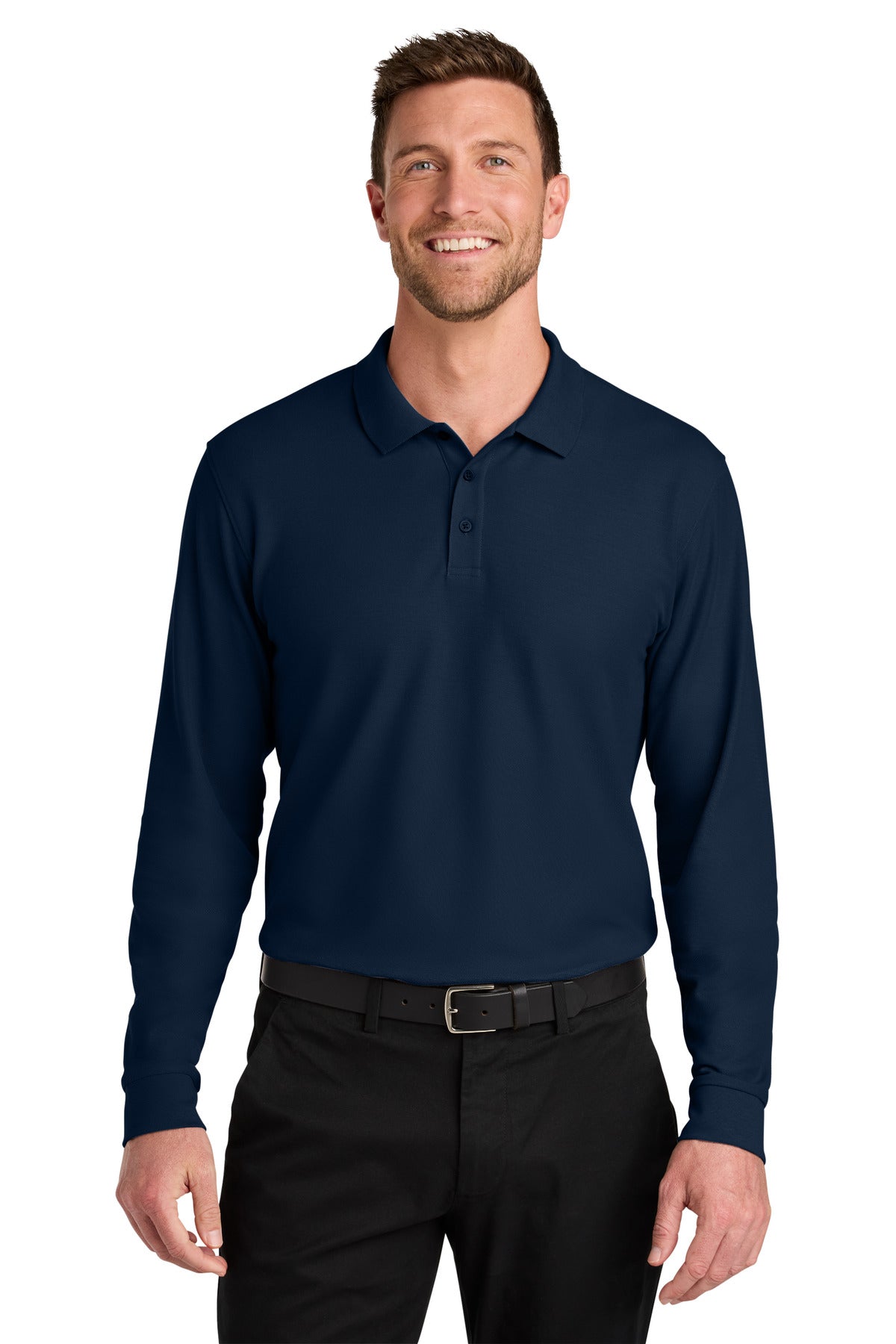 Custom Embroidery or DTF Print - Port Authority ® Wearever Signature Pique Long Sleeve Polo K200LS