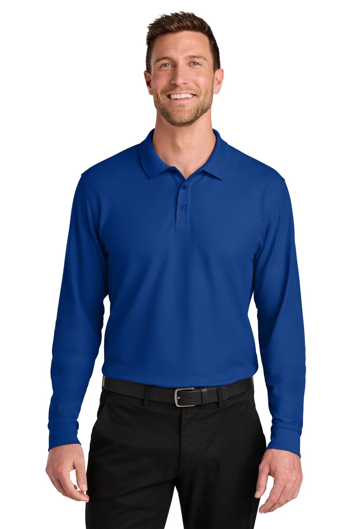 Custom Embroidery or DTF Print - Port Authority ® Wearever Signature Pique Long Sleeve Polo K200LS