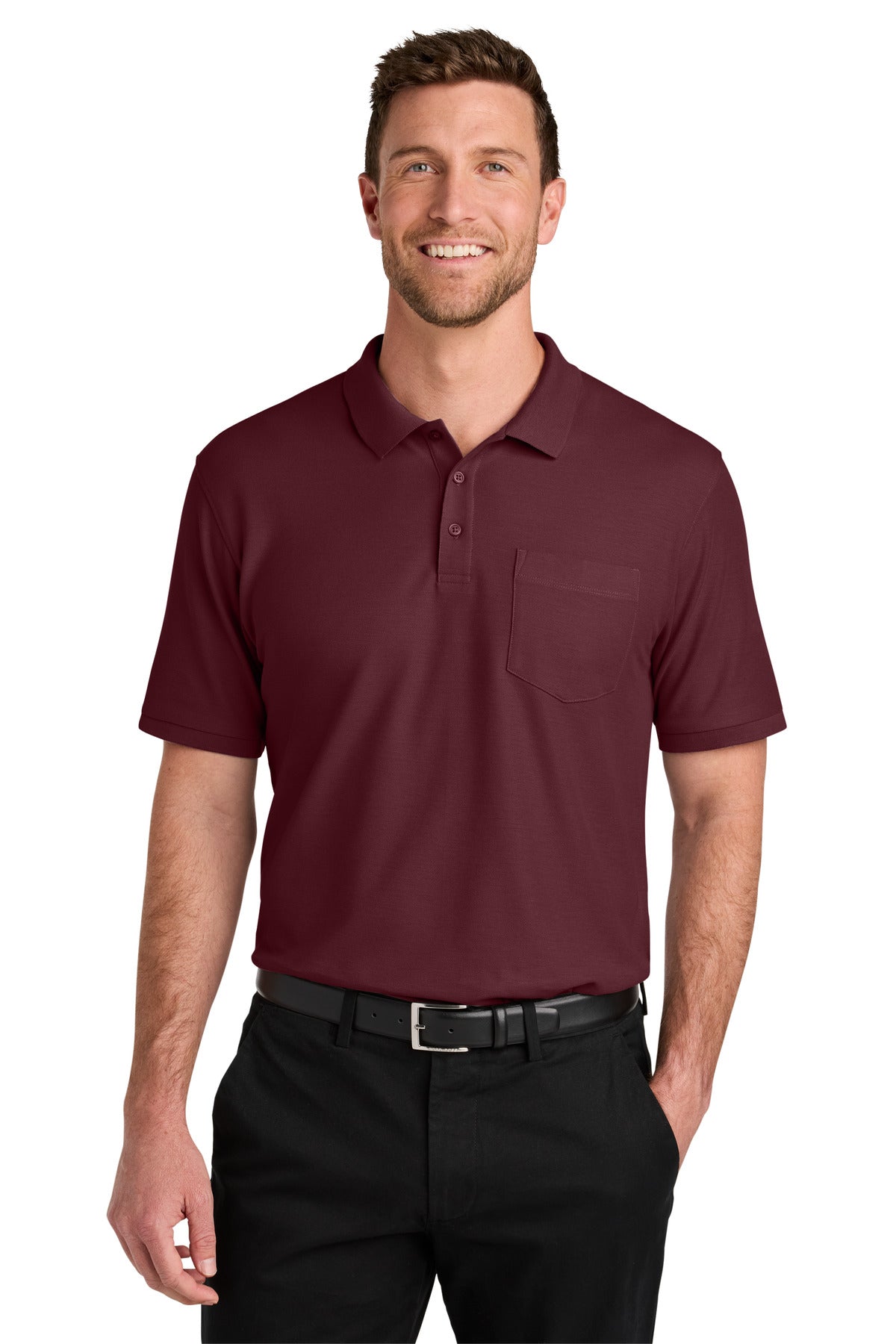 Custom Embroidered or DTF Printed - Port Authority® Wearever Signature Pique Pocket Polo K200P