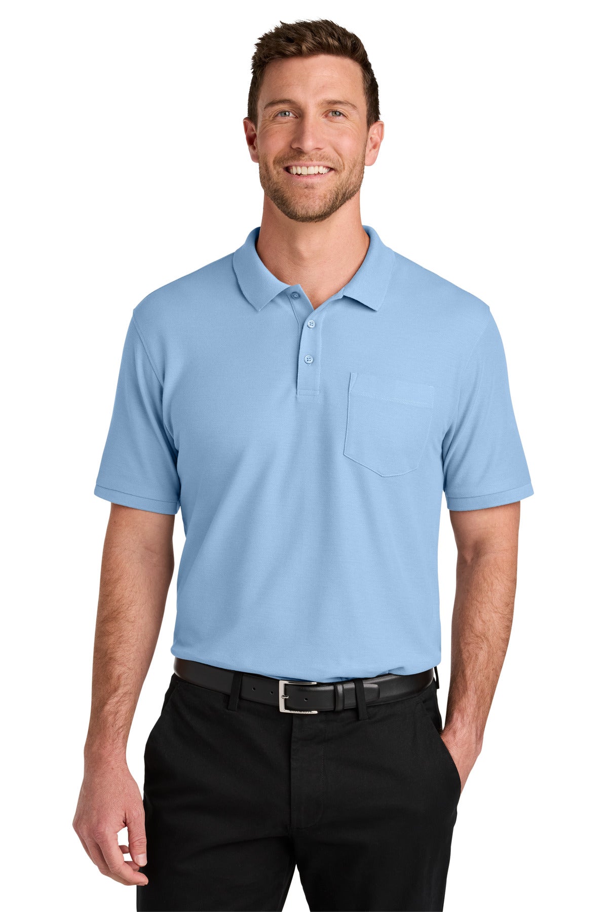 Custom Embroidered or DTF Printed - Port Authority® Wearever Signature Pique Pocket Polo K200P