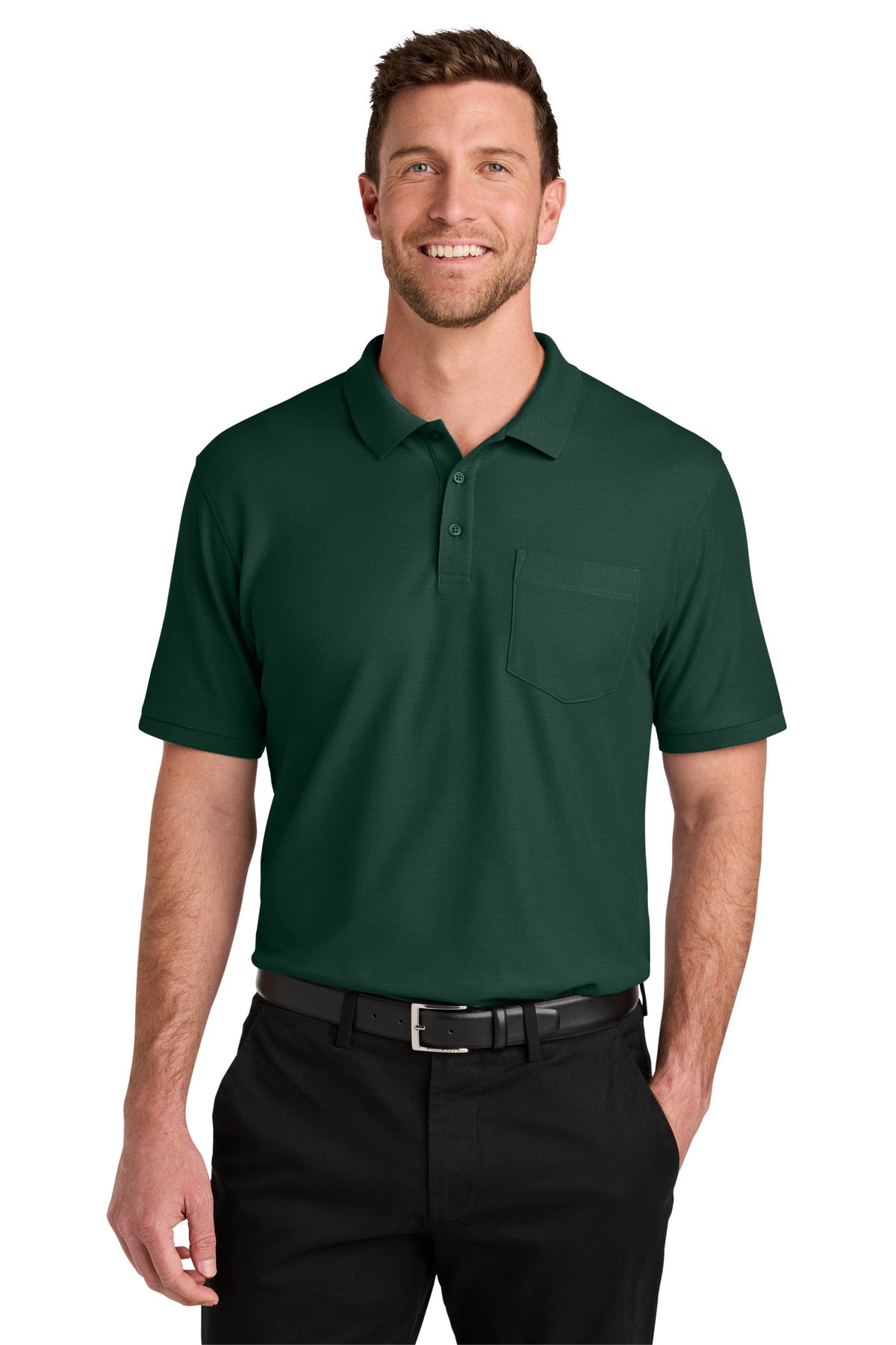 Custom Embroidered or DTF Printed - Port Authority® Wearever Signature Pique Pocket Polo K200P
