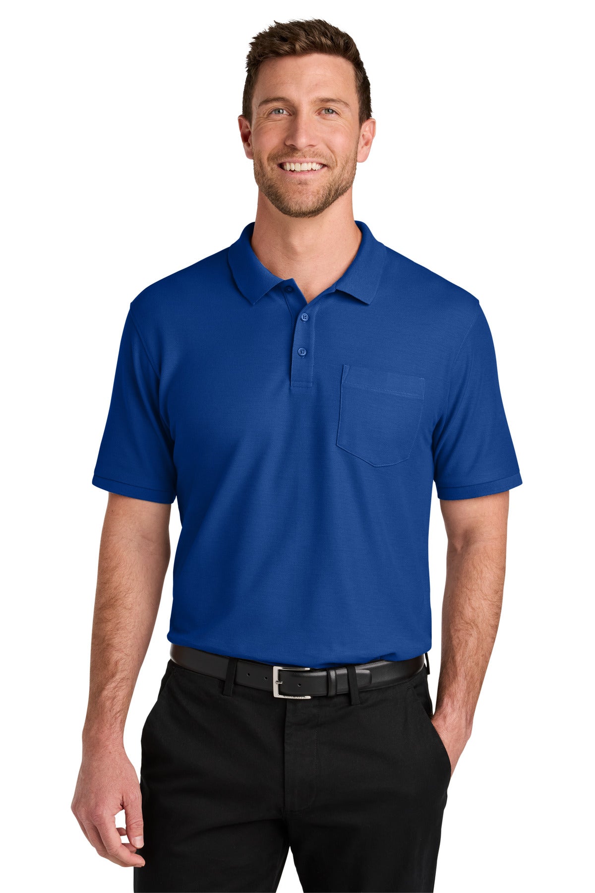 Custom Embroidered or DTF Printed - Port Authority® Wearever Signature Pique Pocket Polo K200P
