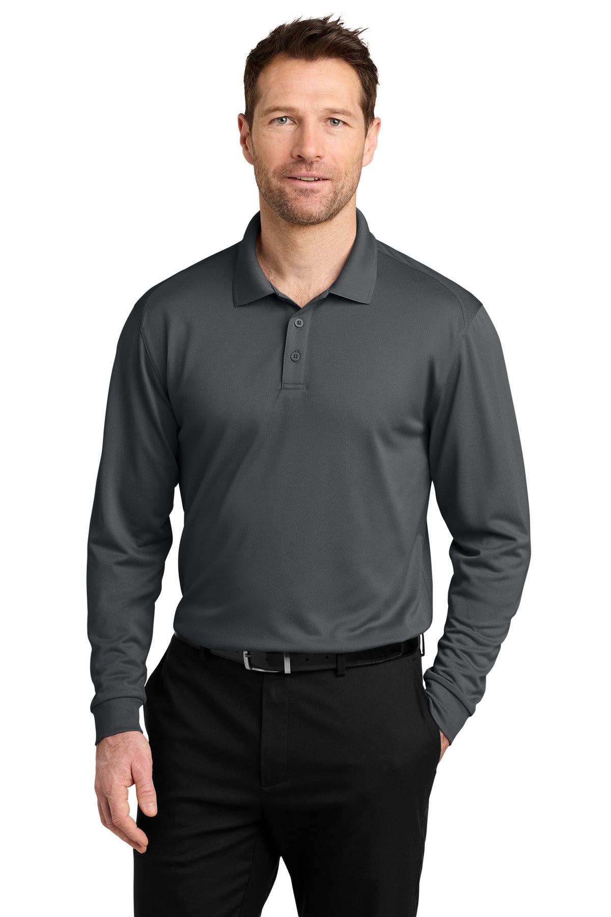 Custom Embroidery or DTF Print - Port Authority ® Wearever Performance Pique Long Sleeve Polo K240LS