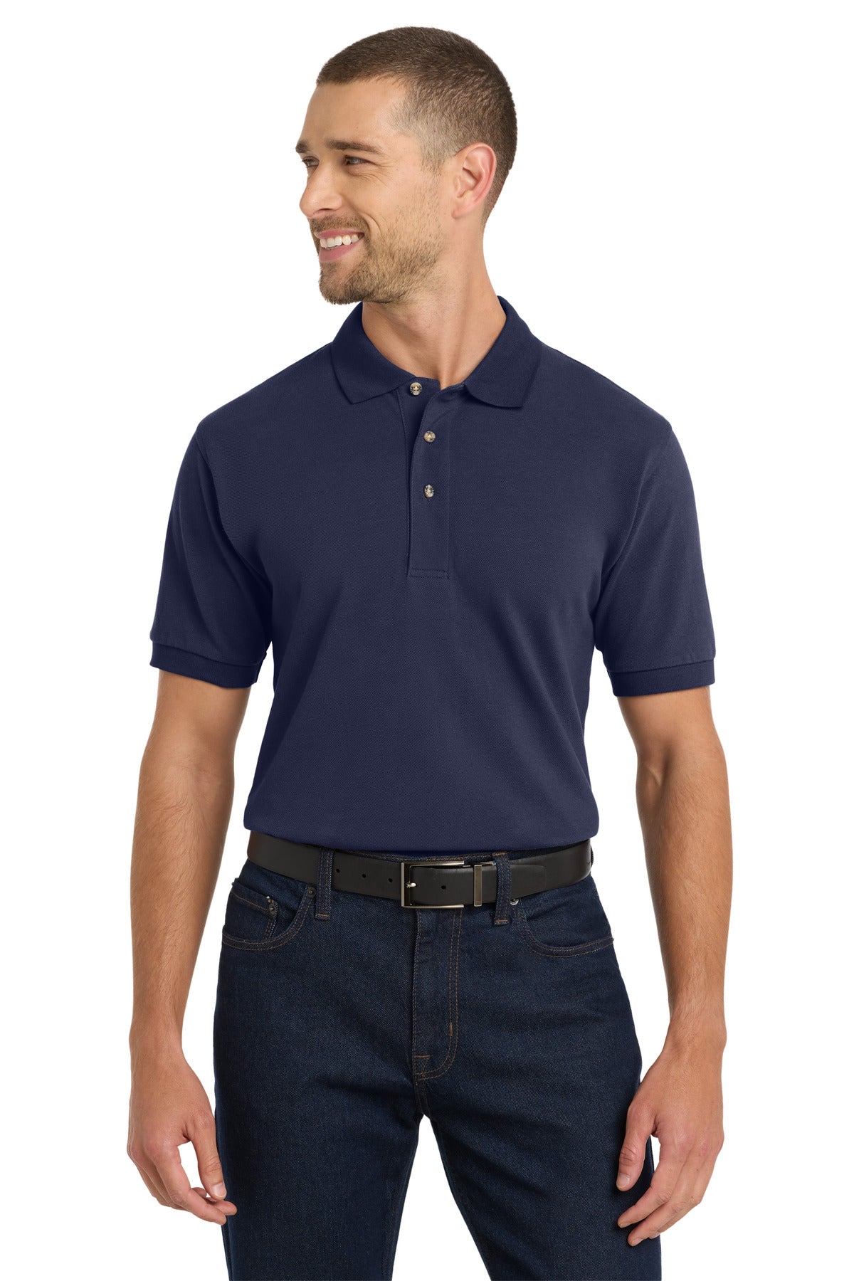 Custom Embroidery or DTF Print - Port Authority ® Heavyweight Cotton Pique Polo. K420