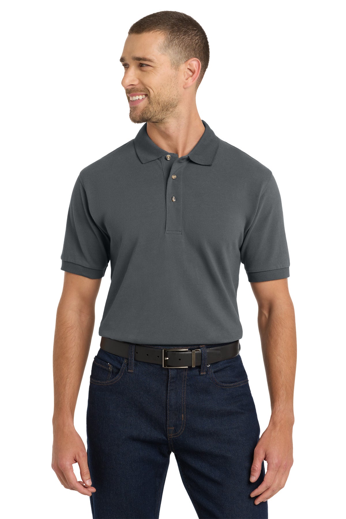 Custom Embroidery or DTF Print - Port Authority ® Heavyweight Cotton Pique Polo. K420