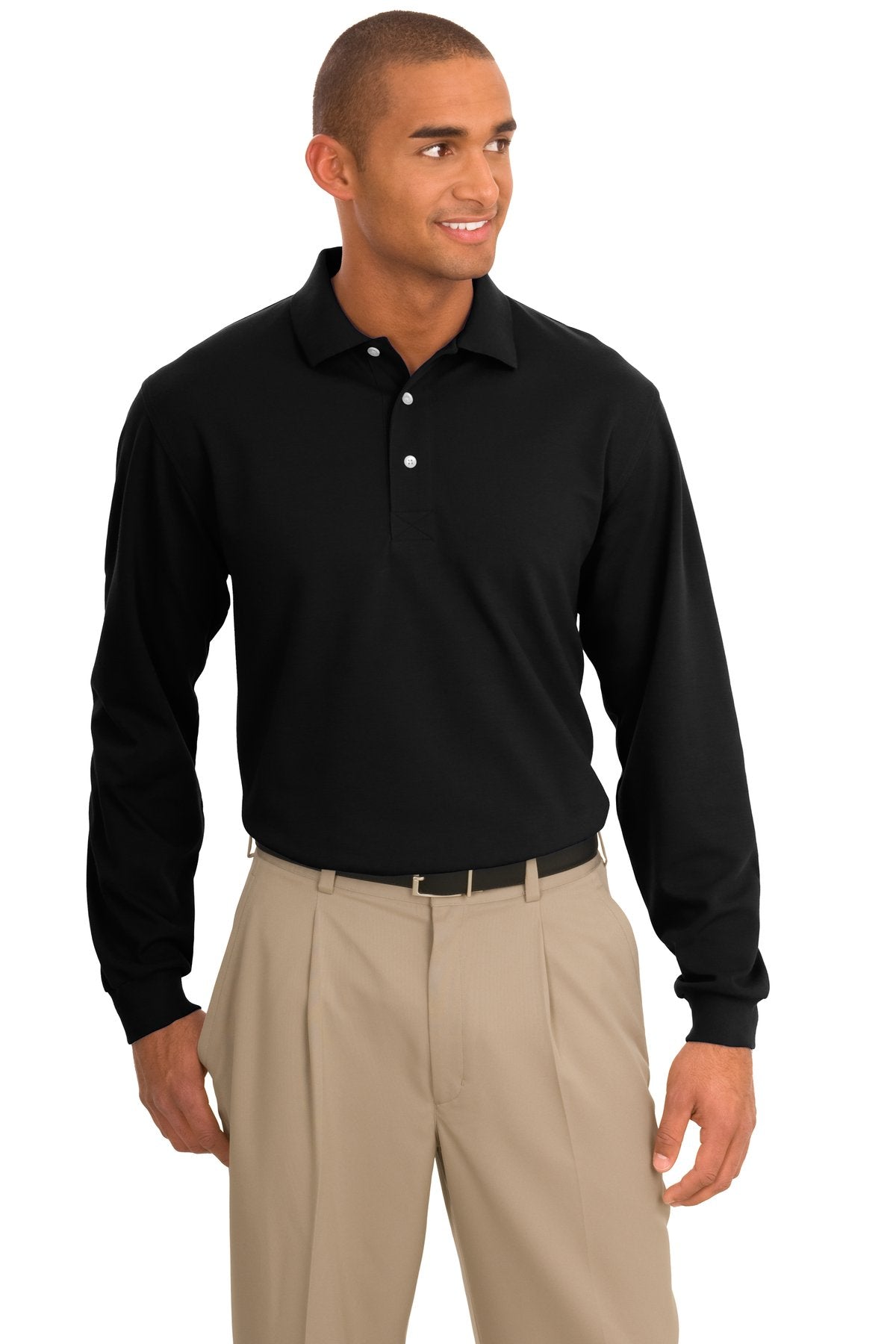 Custom Embroidery or DTF Print - Port Authority ® Rapid Dry™ Long Sleeve Polo. K455LS