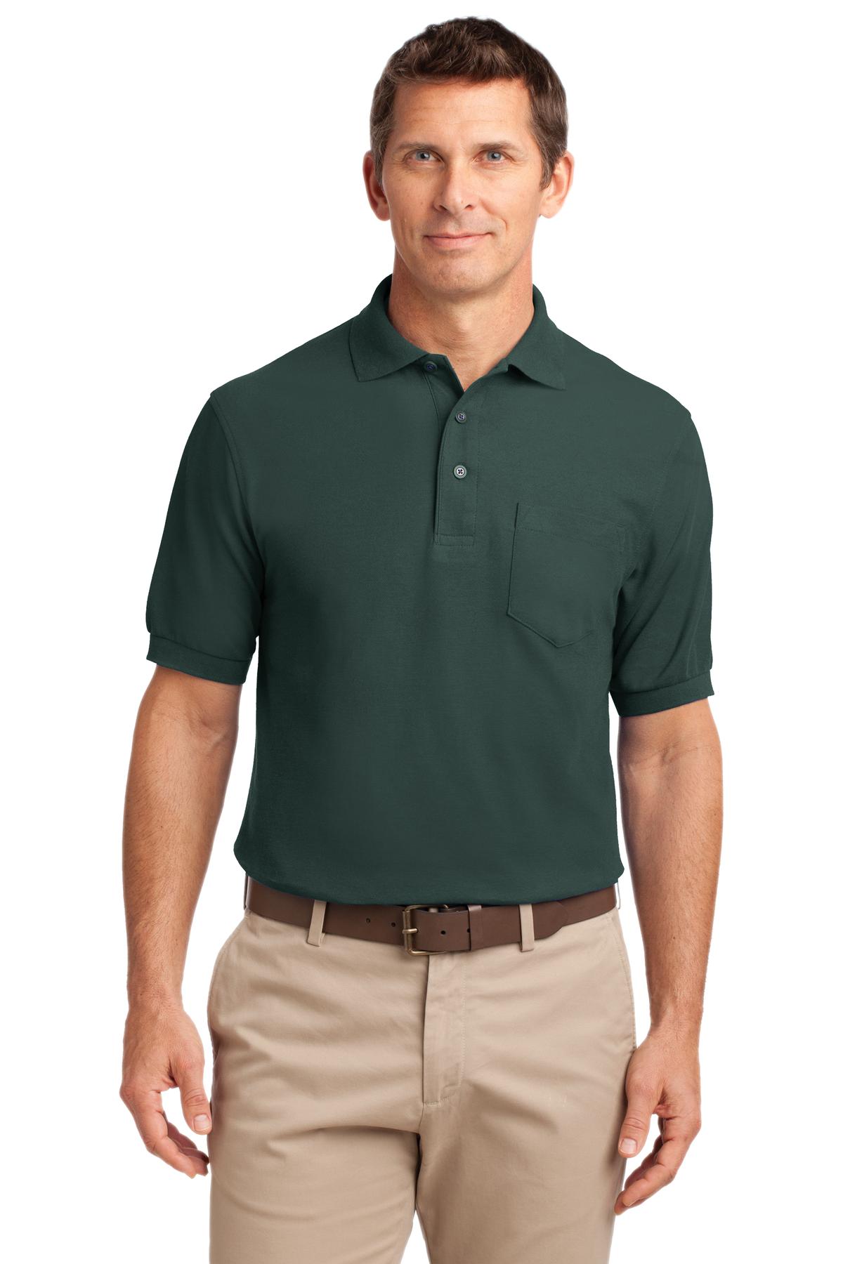Custom Embroidery or DTF Print - Port Authority ® Silk Touch™ Polo with Pocket. K500P