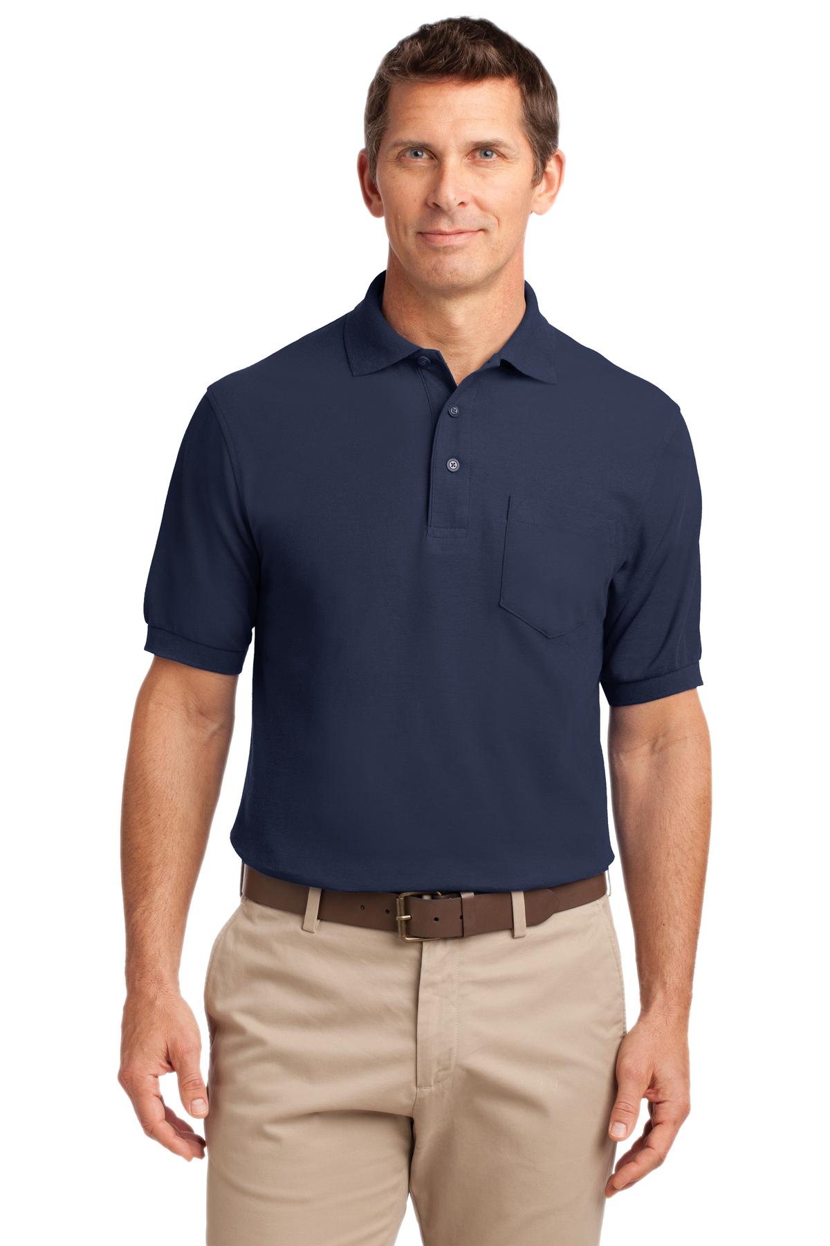 Custom Embroidery or DTF Print - Port Authority ® Silk Touch™ Polo with Pocket. K500P