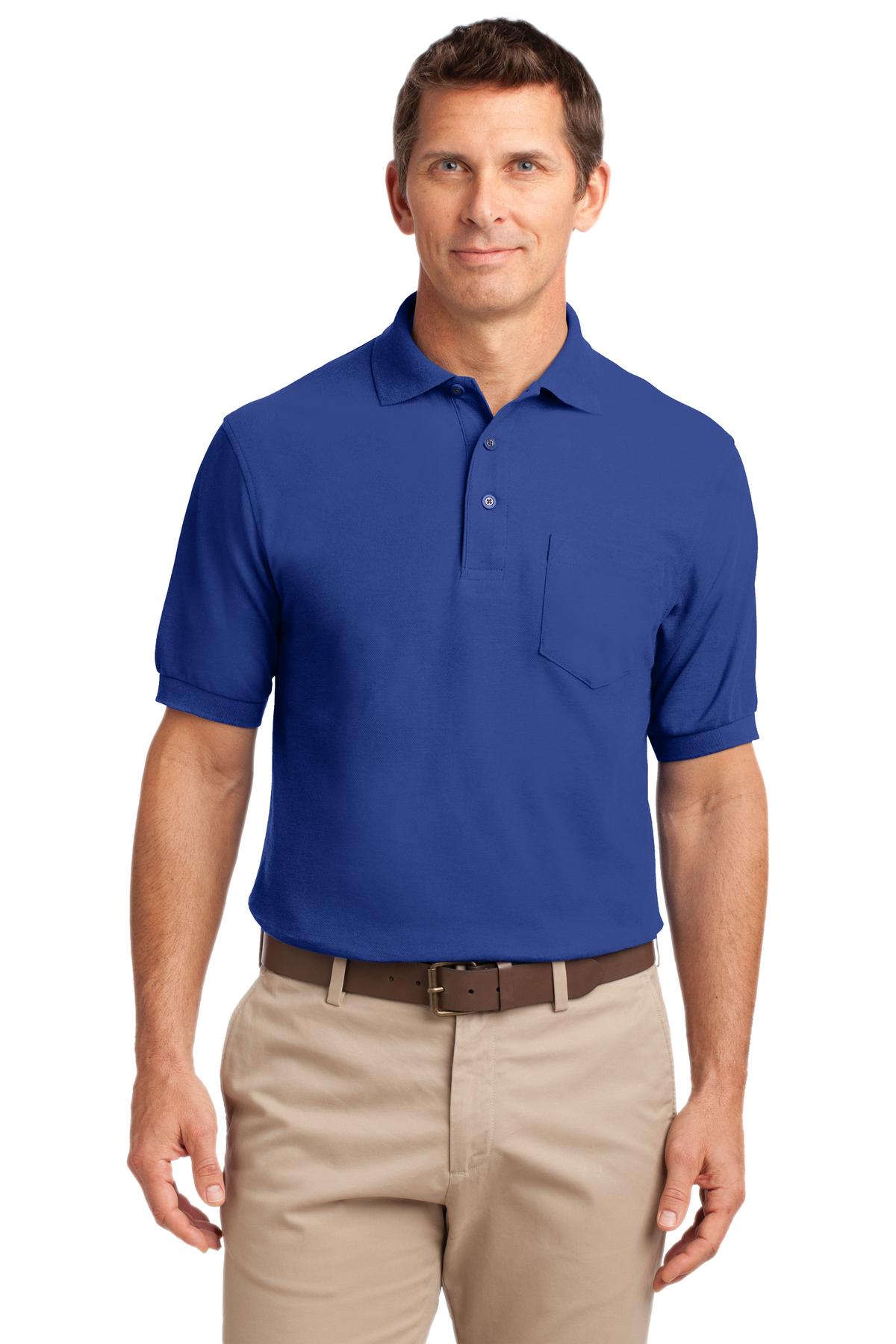 Custom Embroidery or DTF Print - Port Authority ® Silk Touch™ Polo with Pocket. K500P