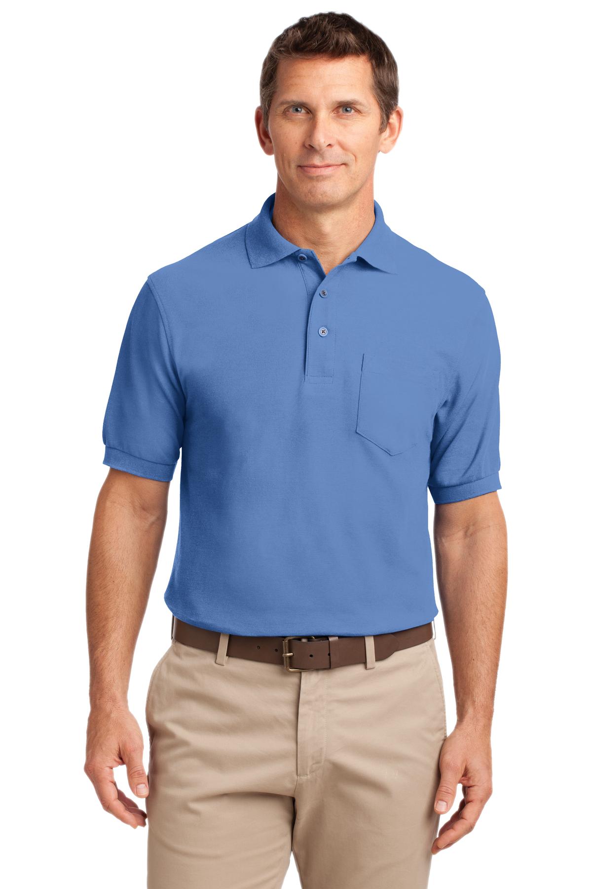 Custom Embroidery or DTF Print - Port Authority ® Silk Touch™ Polo with Pocket. K500P