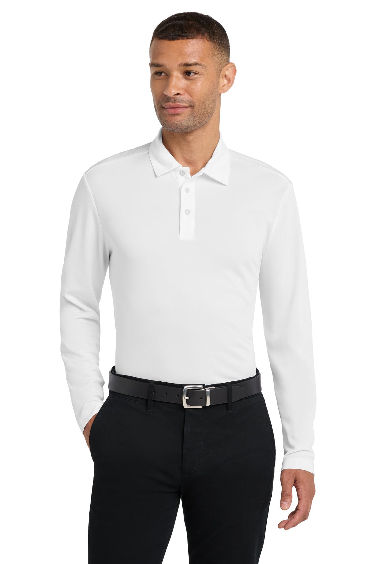 Custom Embroidery or DTF Print - Port Authority ® Silk Touch™ Performance Long Sleeve Polo. K540LS