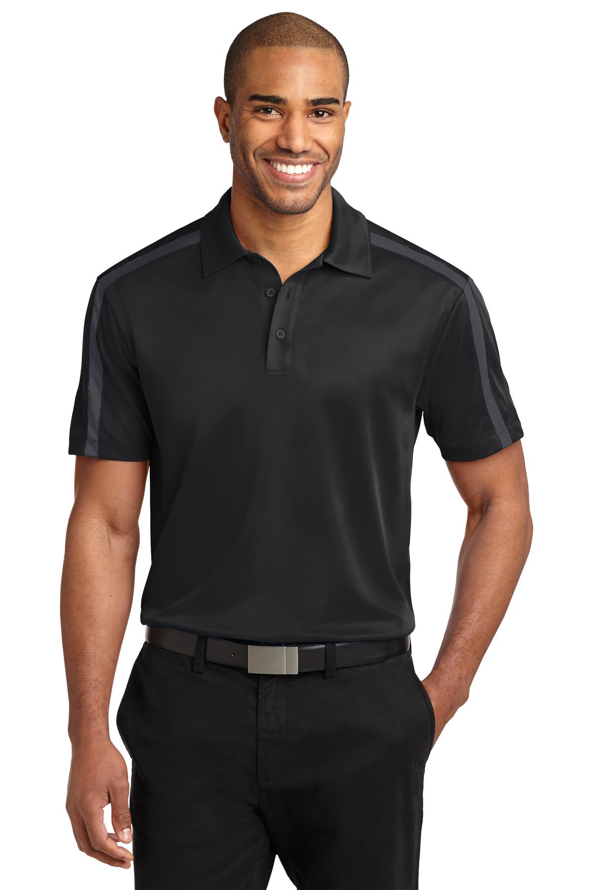 Custom Embroidery or DTF Print - Port Authority ® Silk Touch™ Performance Colorblock Stripe Polo. K547