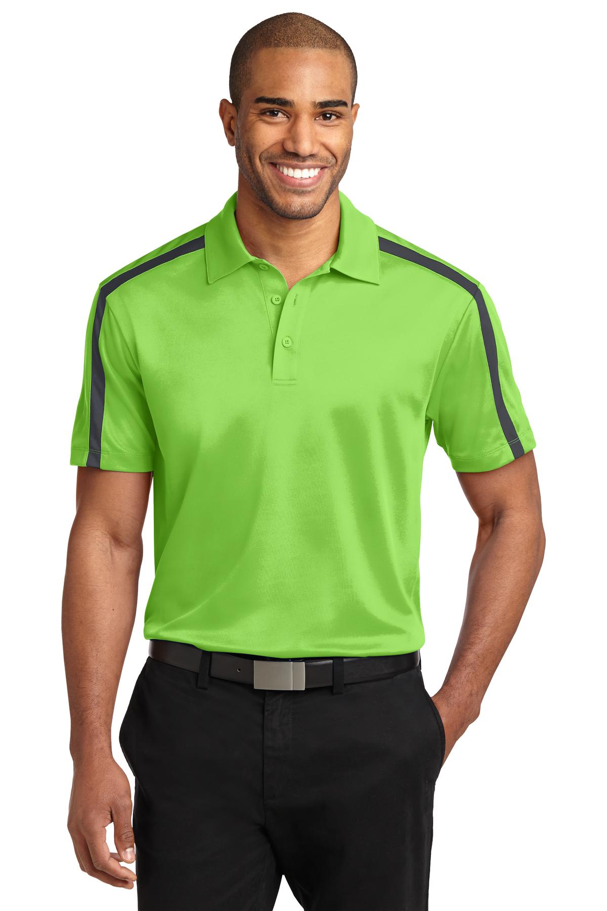 Custom Embroidered - Port Authority© Silk Touch© Performance Colorblock Stripe Polo. K547