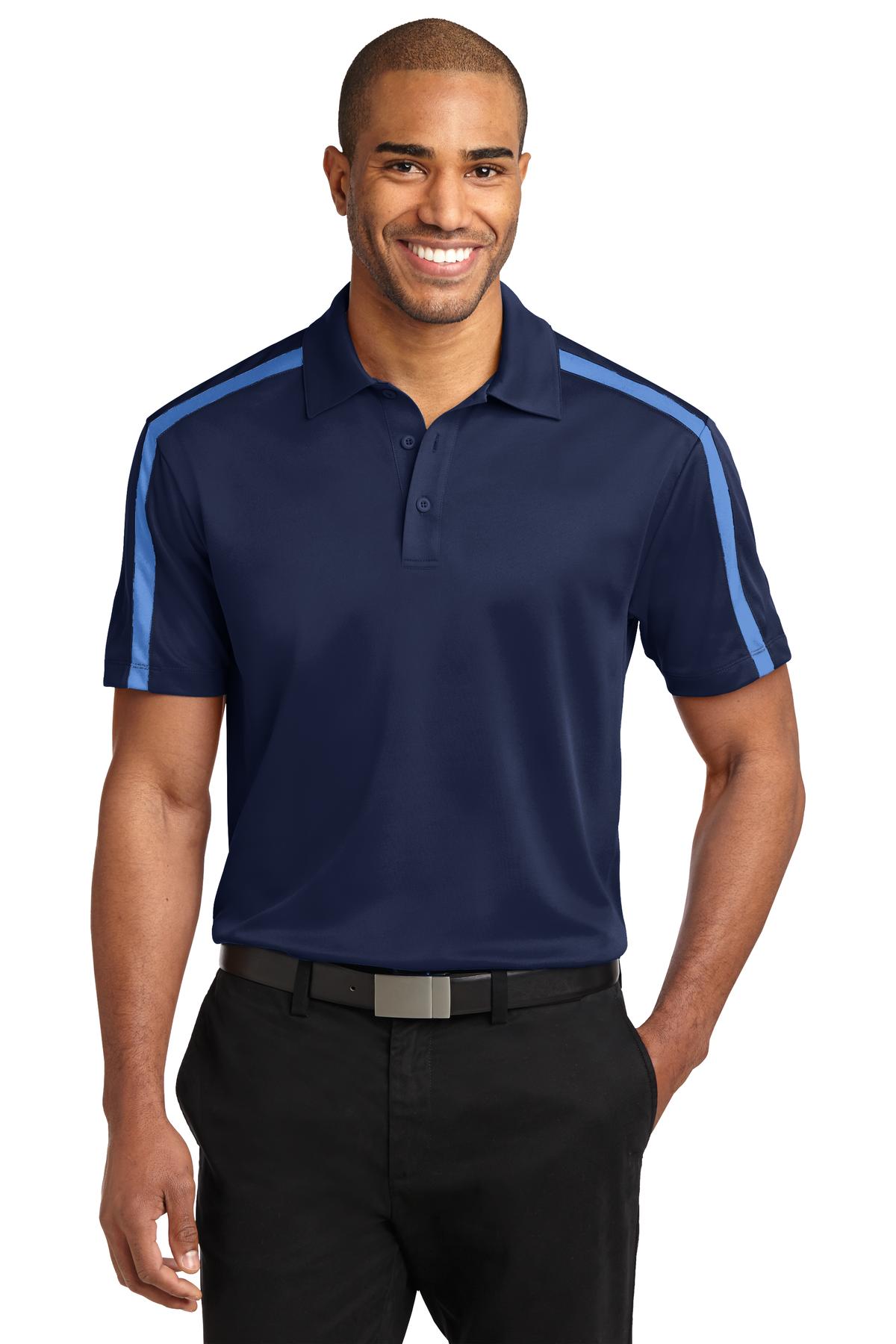 Custom Embroidered - Port Authority© Silk Touch© Performance Colorblock Stripe Polo. K547