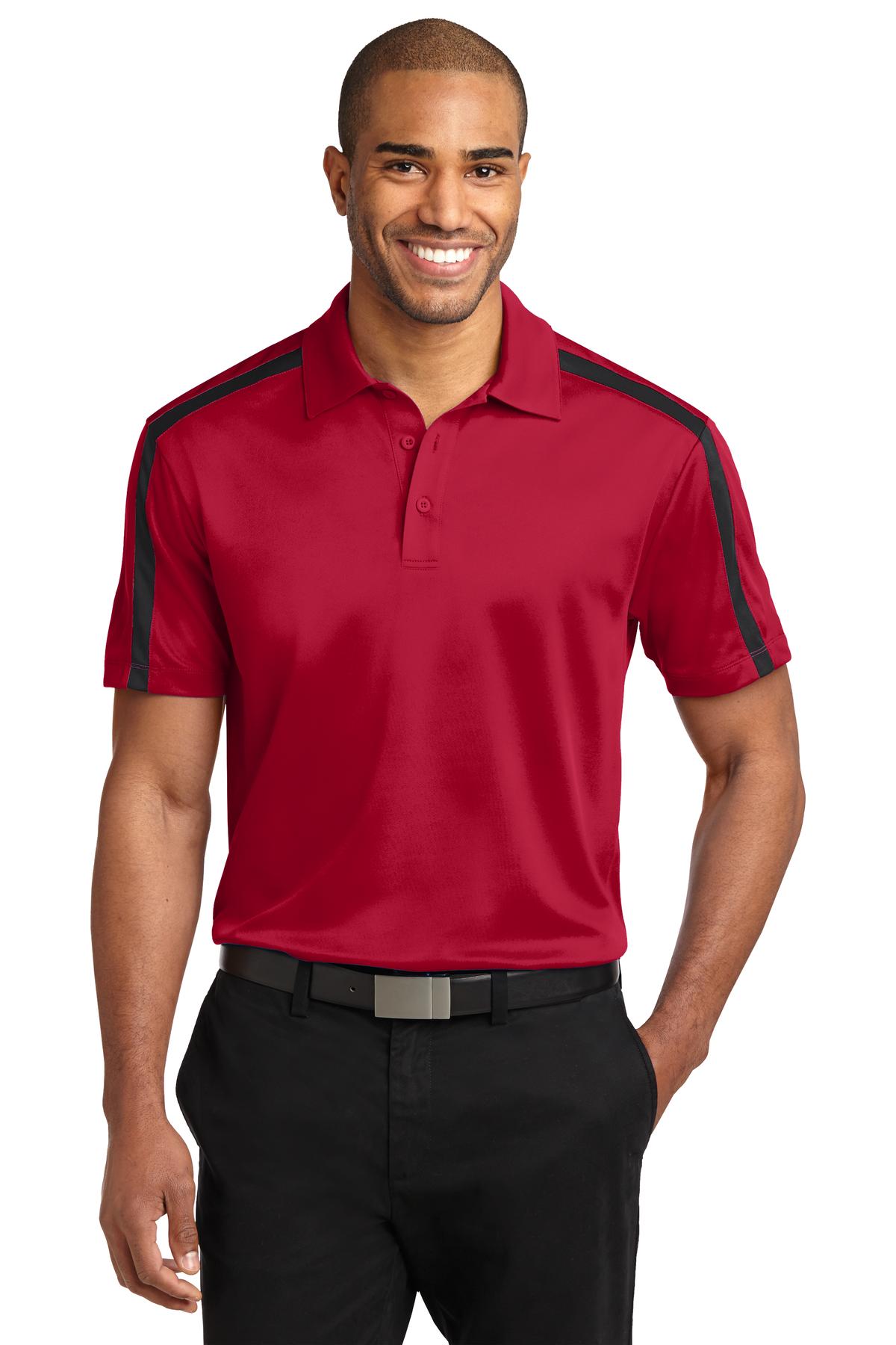 Custom Embroidered - Port Authority© Silk Touch© Performance Colorblock Stripe Polo. K547