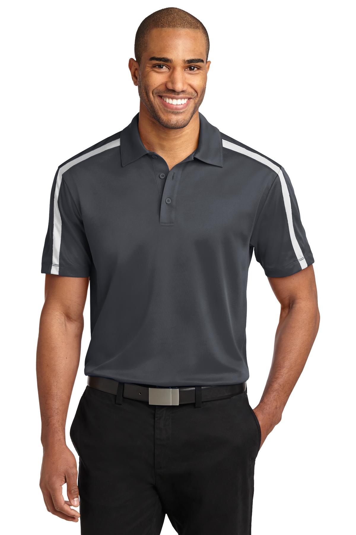 Custom Embroidered - Port Authority© Silk Touch© Performance Colorblock Stripe Polo. K547