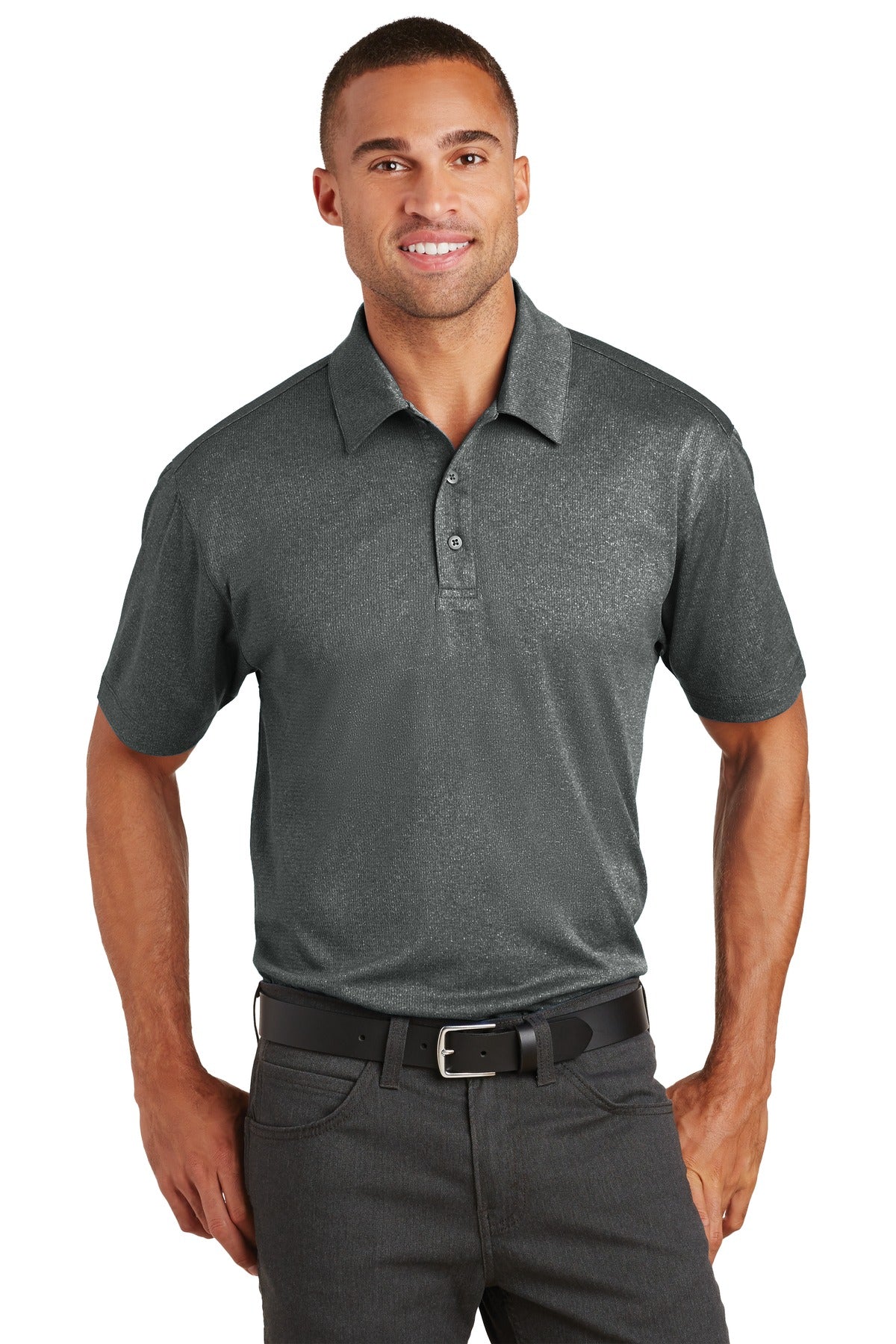 Custom Embroidery or DTF Print - Port Authority ® Trace Heather Polo. K576