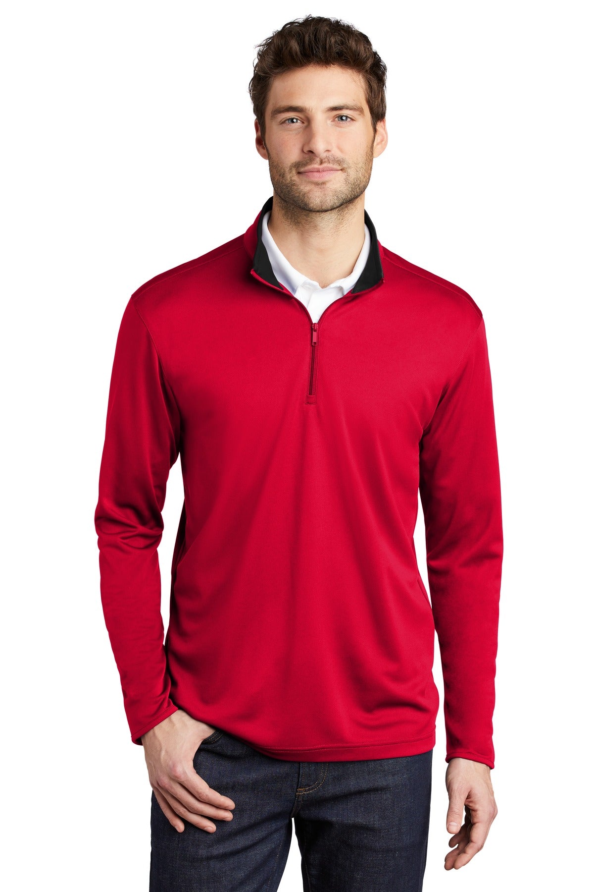Custom Embroidery or DTF Print - Port Authority ® Silk Touch ™ Performance 1/4-Zip K584