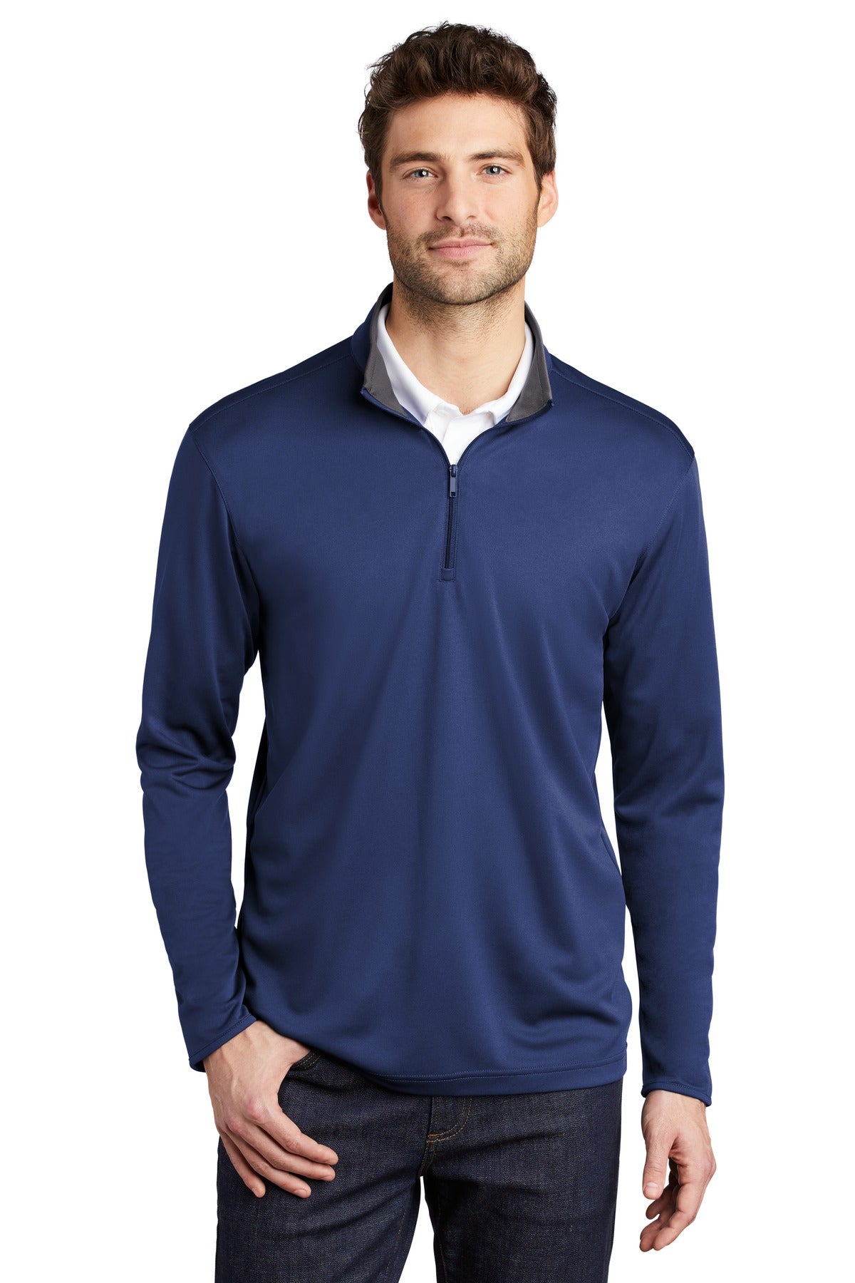 Custom Embroidery or DTF Print - Port Authority ® Silk Touch ™ Performance 1/4-Zip K584