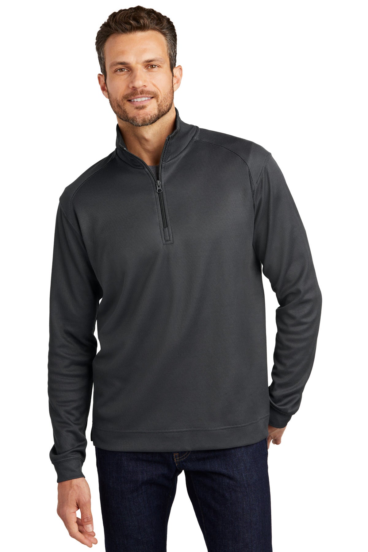 Custom Embroidered - Port Authority® Vertical Texture 1/4-Zip Pullover. K805