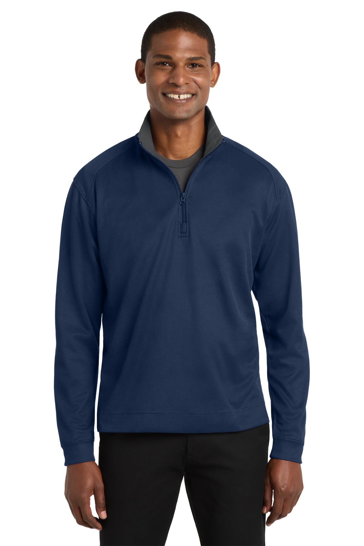 Custom Embroidery or DTF Print - Port Authority ® Vertical Texture 1/4-Zip Pullover. K805