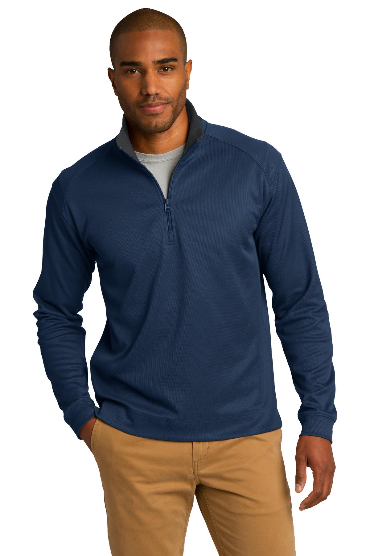 Custom Embroidered - Port Authority® Vertical Texture 1/4-Zip Pullover. K805
