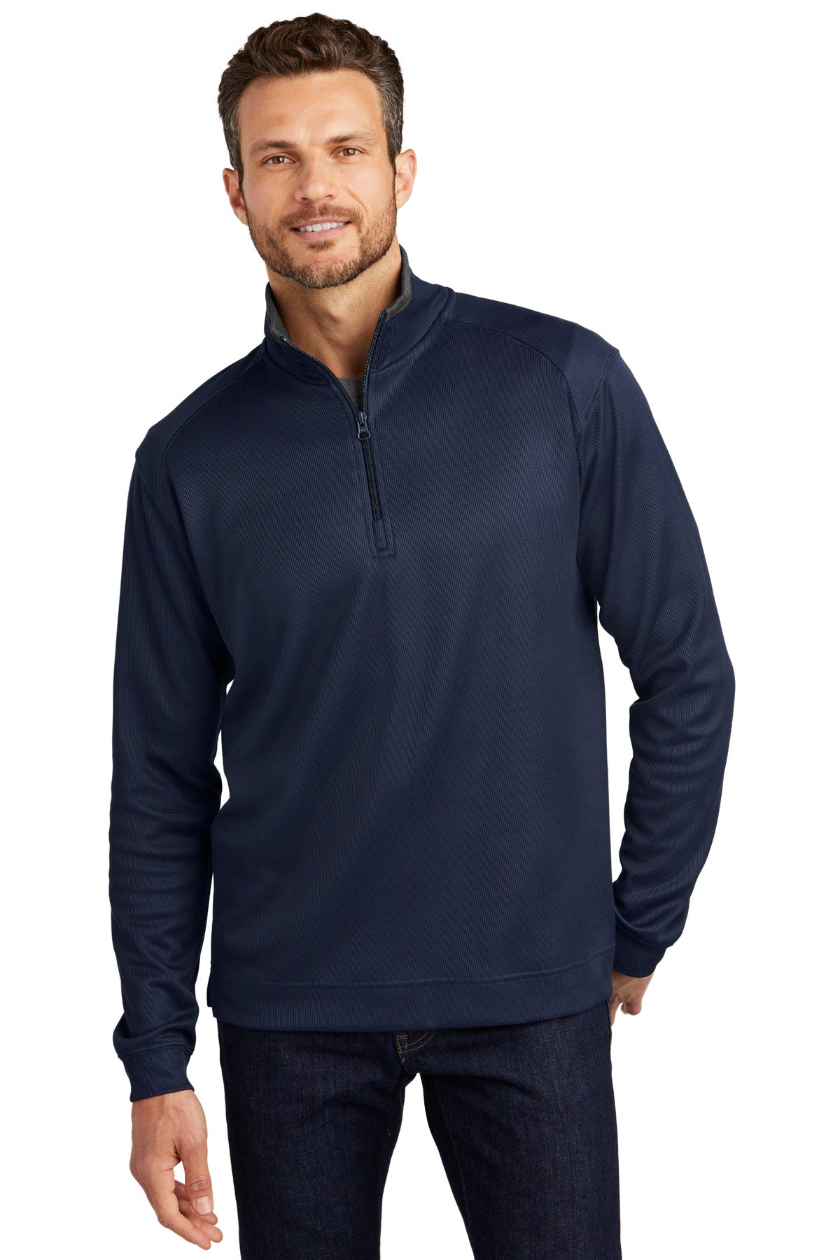 Custom Embroidered - Port Authority® Vertical Texture 1/4-Zip Pullover. K805