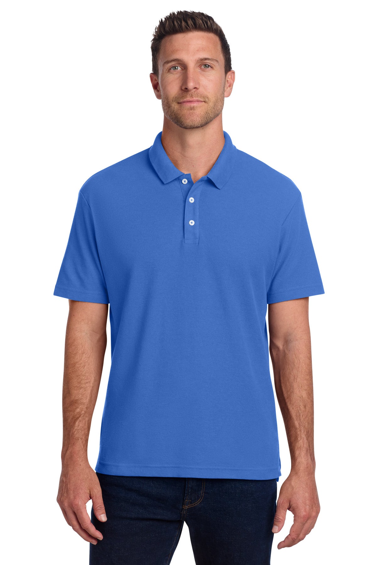 Custom Embroidery or DTF Print - Port Authority ® C-FREE ® Cotton Blend Pique Polo K867
