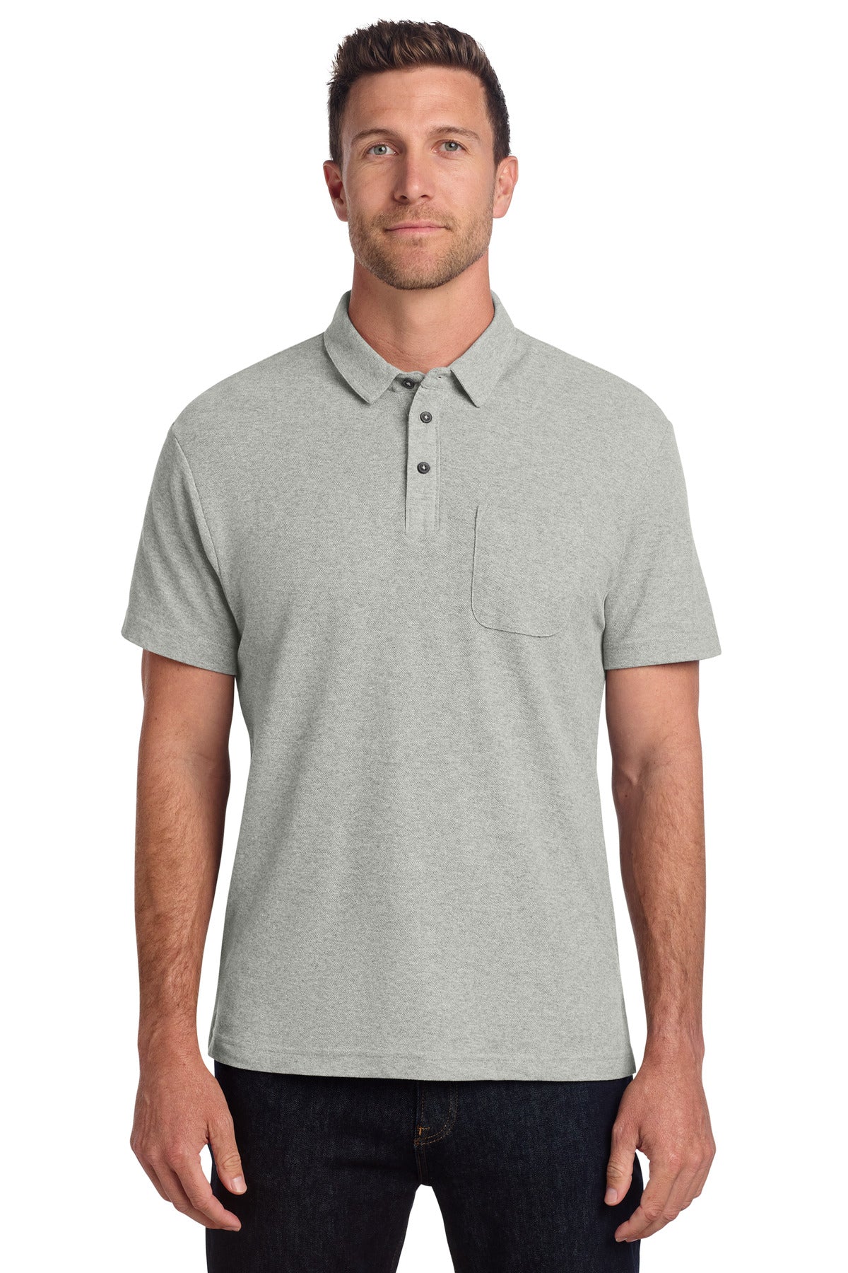 Custom Embroidery or DTF Print - Port Authority ® C-FREE ® Cotton Blend Pique Pocket Polo K868