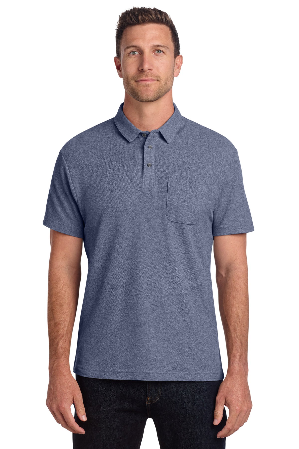 Custom Embroidery or DTF Print - Port Authority ® C-FREE ® Cotton Blend Pique Pocket Polo K868