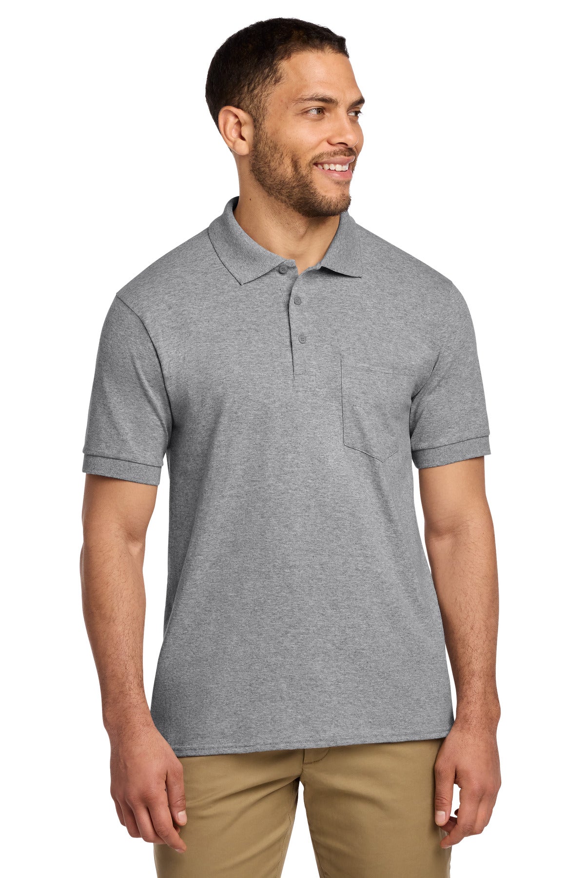Custom Embroidery or DTF Print - Port & Co ® Core Blend Jersey Knit Pocket Polo. KP55P