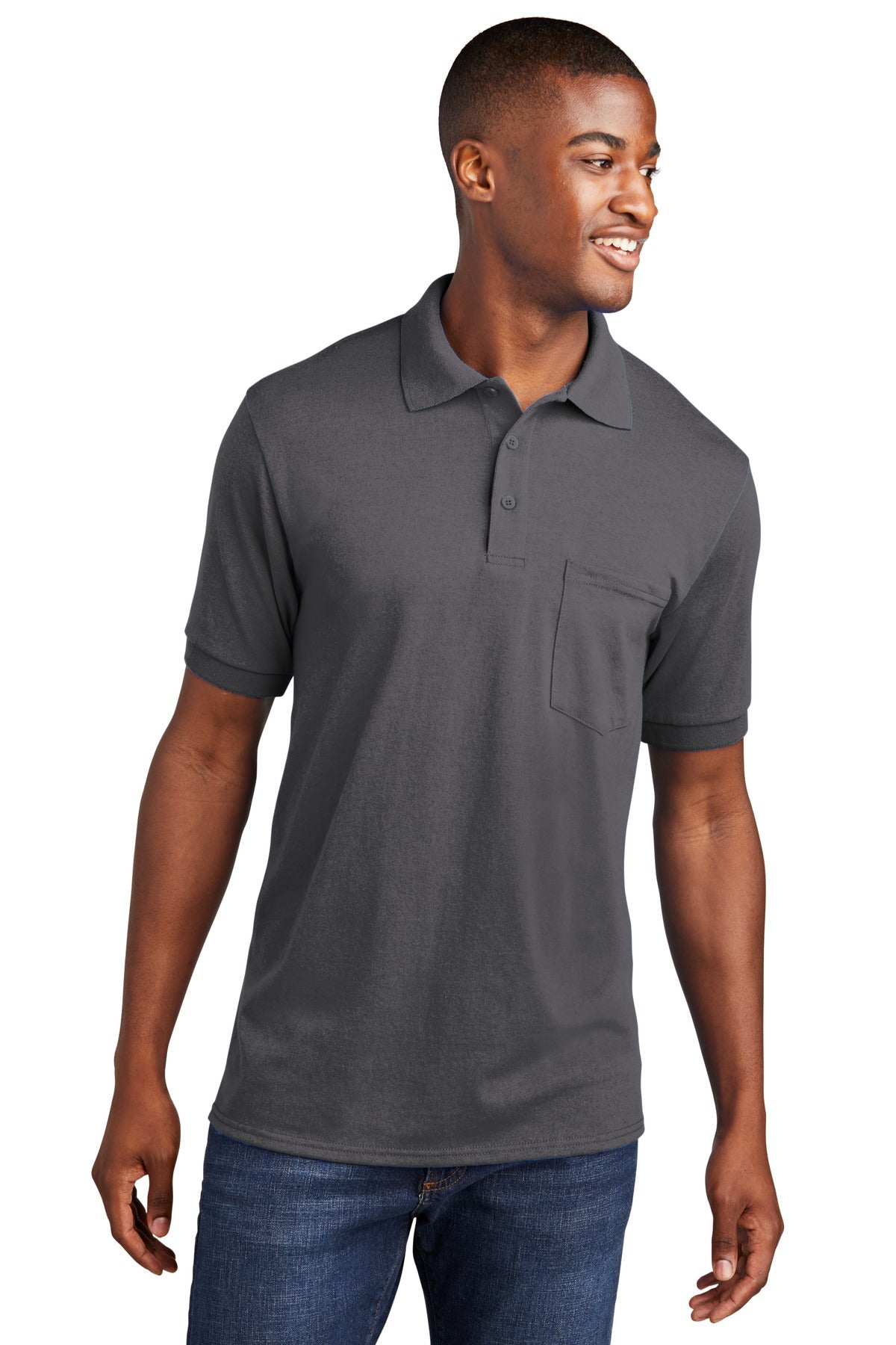 Custom Embroidered - Port & Company© Core Blend Jersey Knit Pocket Polo. KP55P