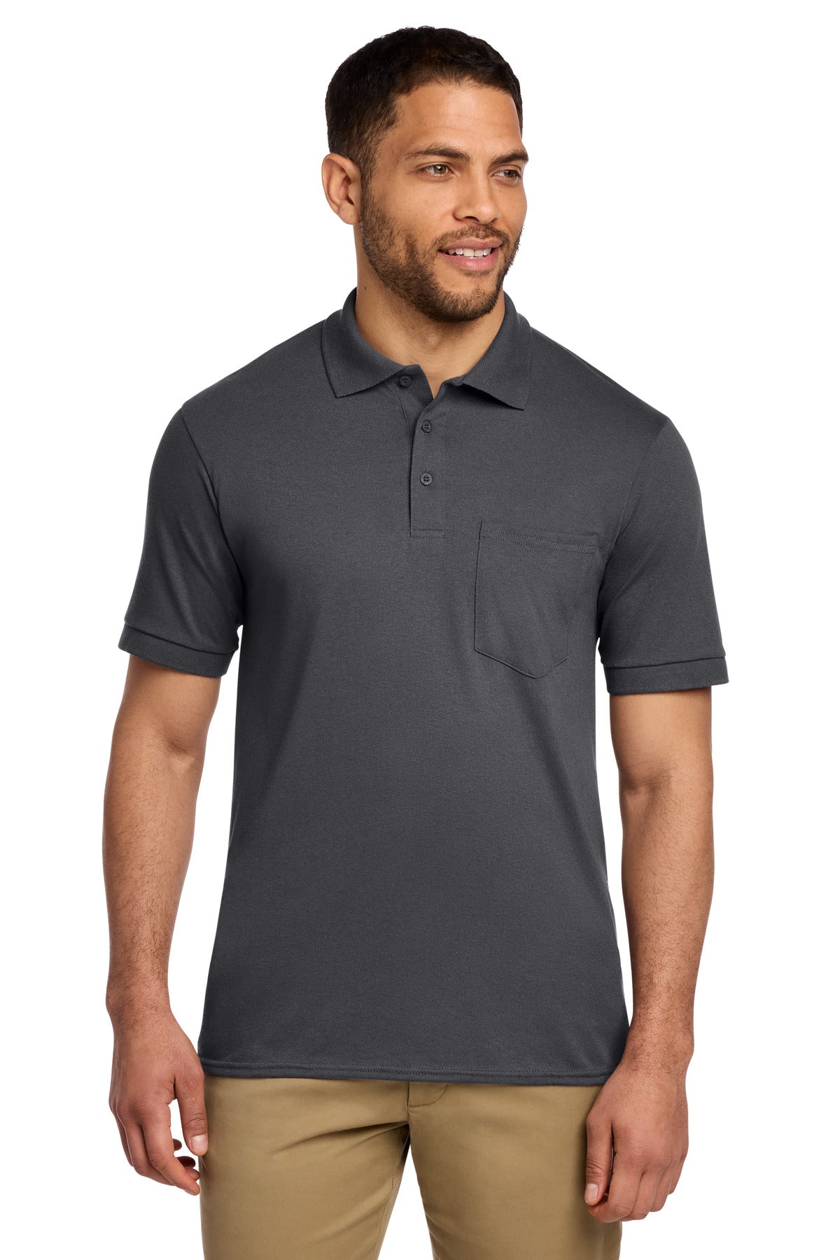 Custom Embroidery or DTF Print - Port & Co ® Core Blend Jersey Knit Pocket Polo. KP55P