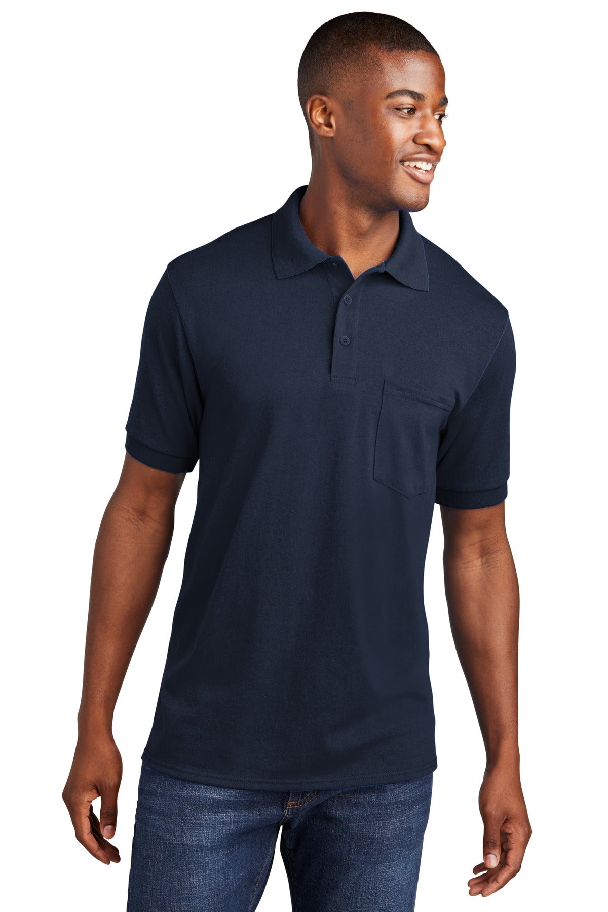 Custom Embroidered - Port & Company© Core Blend Jersey Knit Pocket Polo. KP55P