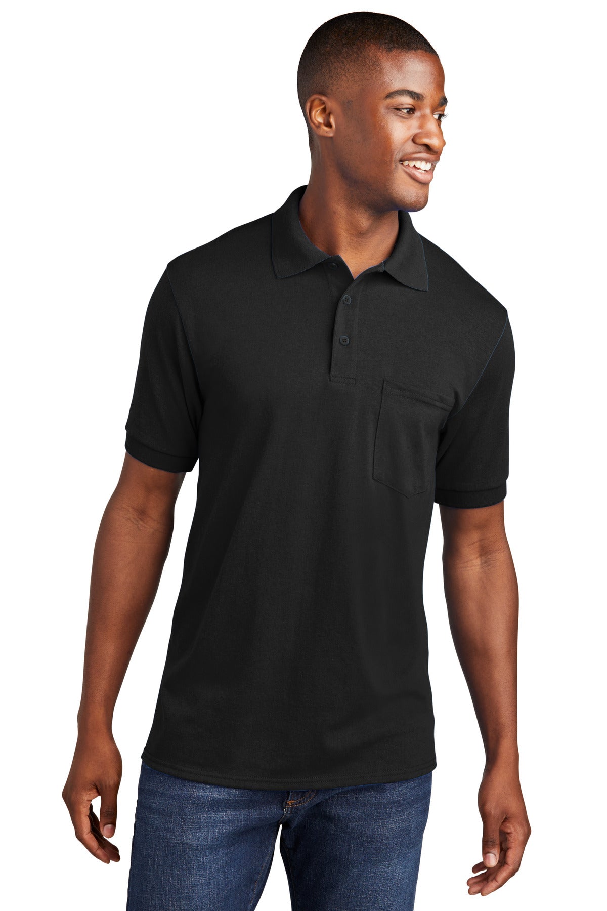 Custom Embroidered - Port & Company© Core Blend Jersey Knit Pocket Polo. KP55P