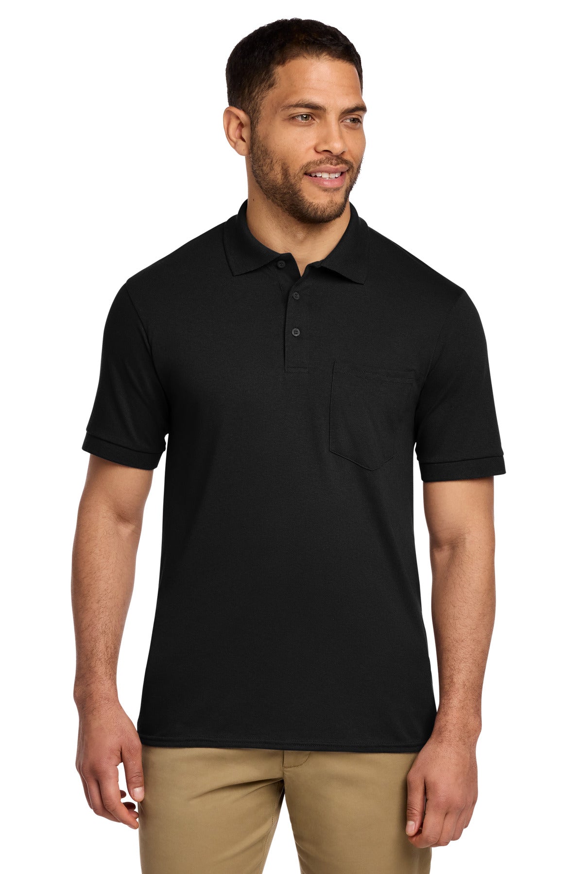 Custom Embroidery or DTF Print - Port & Co ® Core Blend Jersey Knit Pocket Polo. KP55P