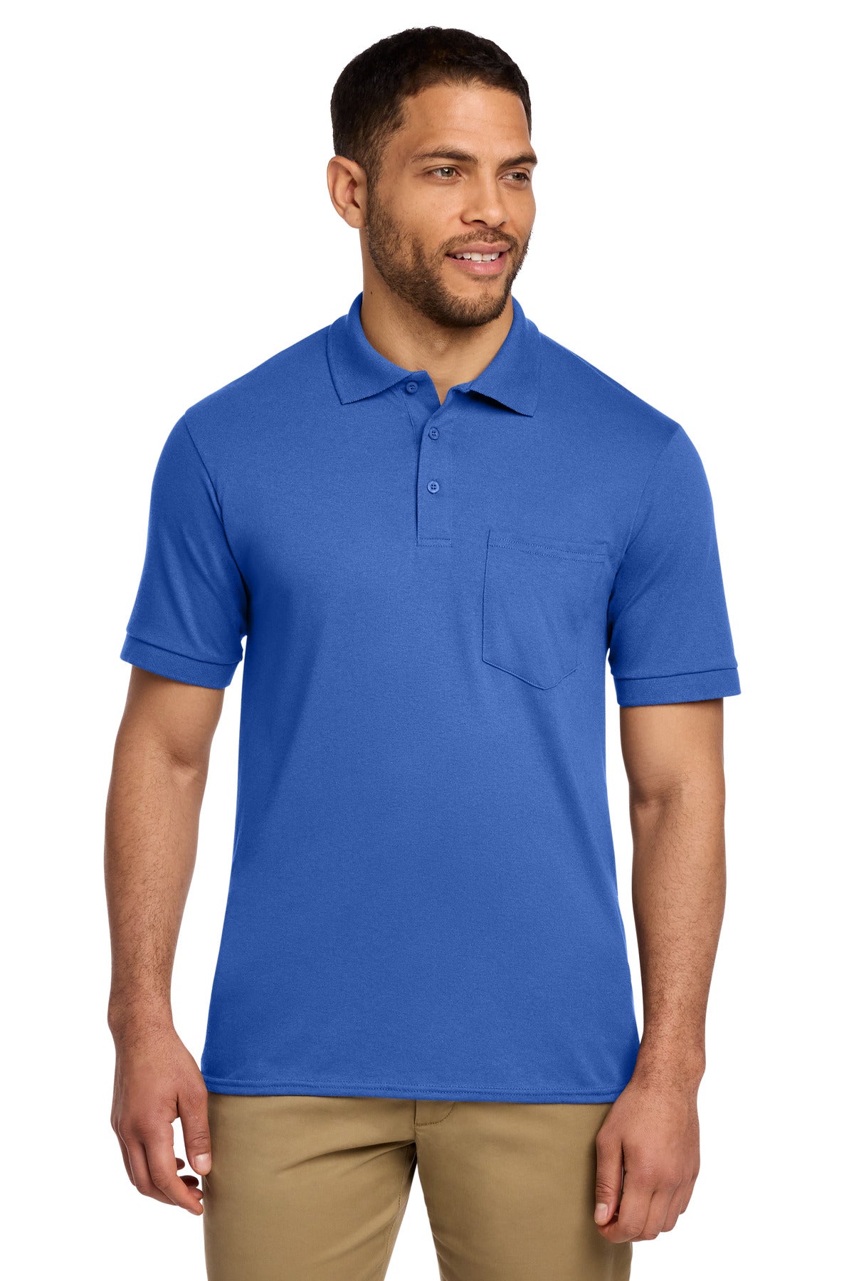 Custom Embroidery or DTF Print - Port & Co ® Core Blend Jersey Knit Pocket Polo. KP55P