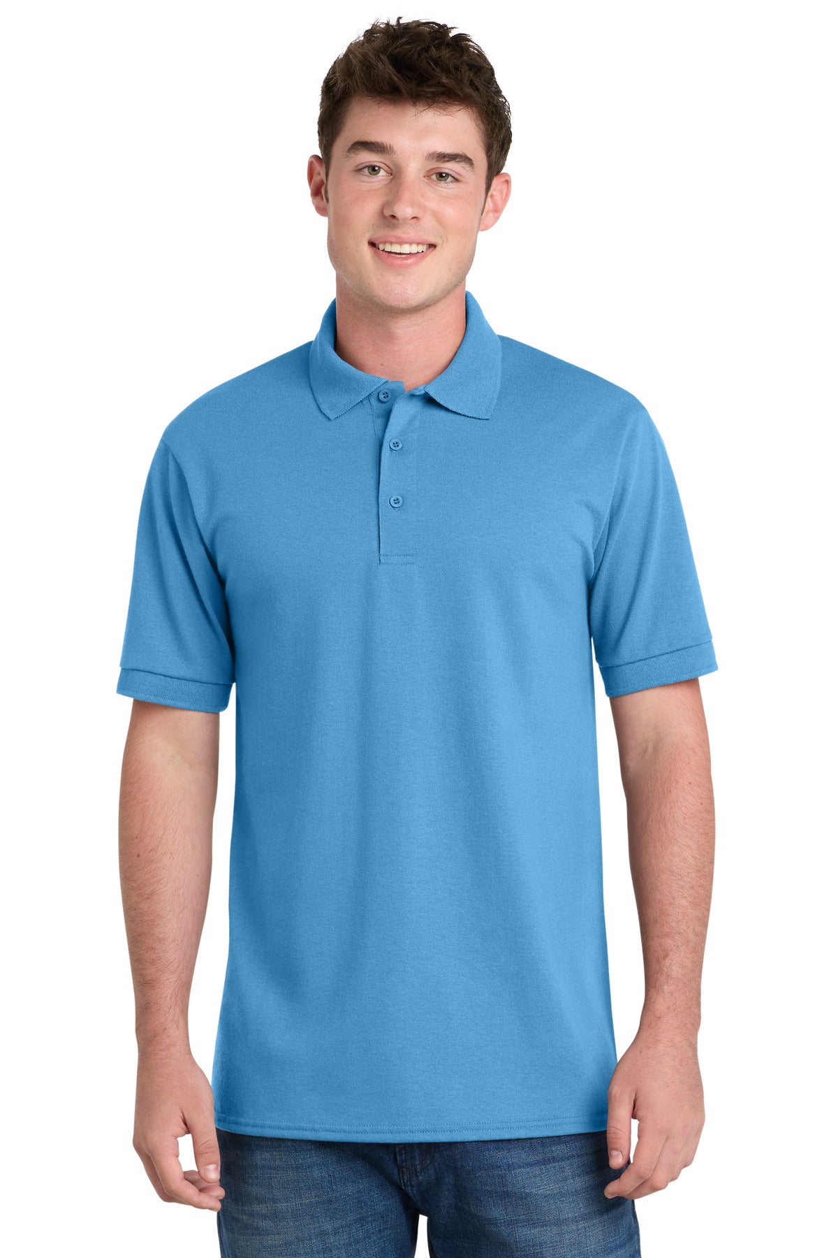 Custom Embroidery or DTF Print - Port & Co™ Tall Core Blend Jersey Knit Polo. KP55T