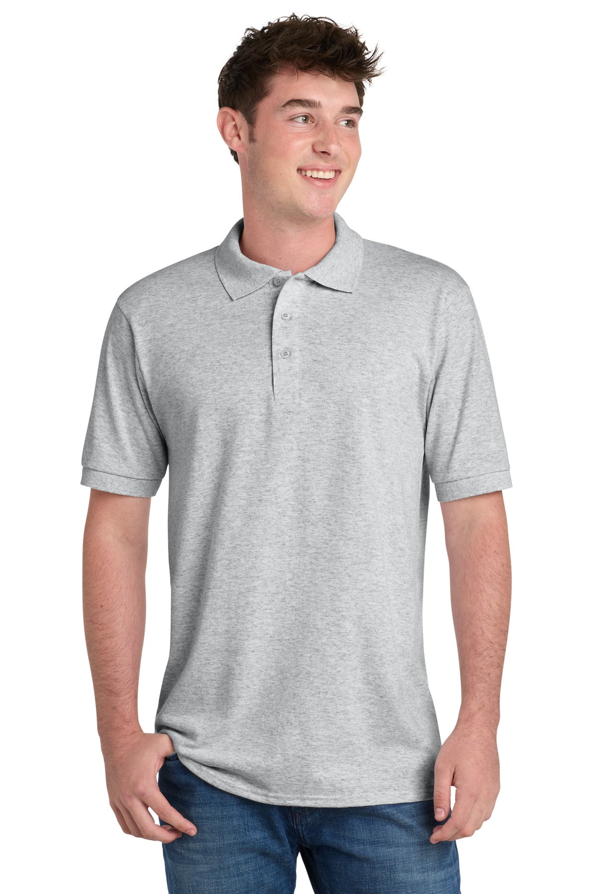 Custom Embroidery or DTF Print - Port & Co™ Core Blend Jersey Knit Polo. KP55