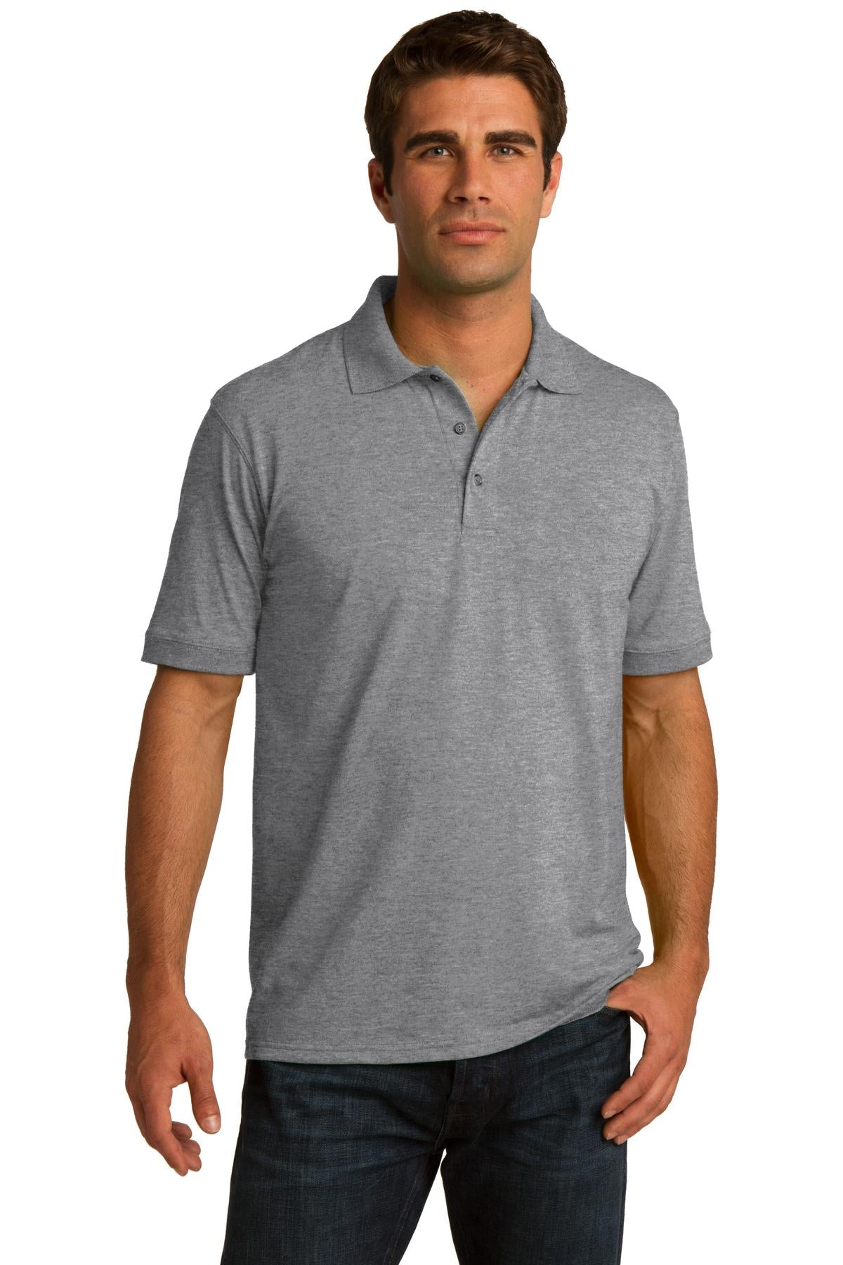 Custom Embroidery or DTF Print - Port & Co™ Tall Core Blend Jersey Knit Polo. KP55T
