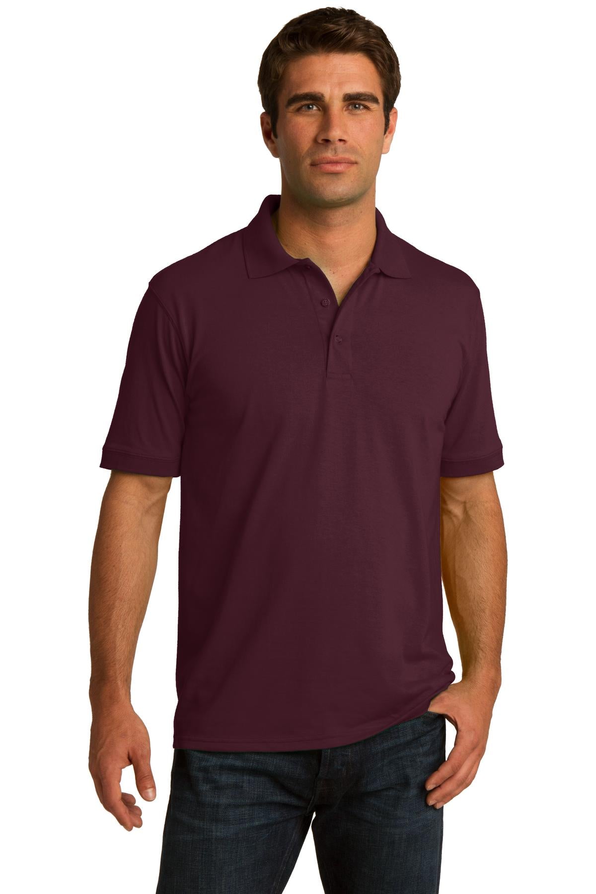 Custom Embroidery or DTF Print - Port & Co™ Tall Core Blend Jersey Knit Polo. KP55T