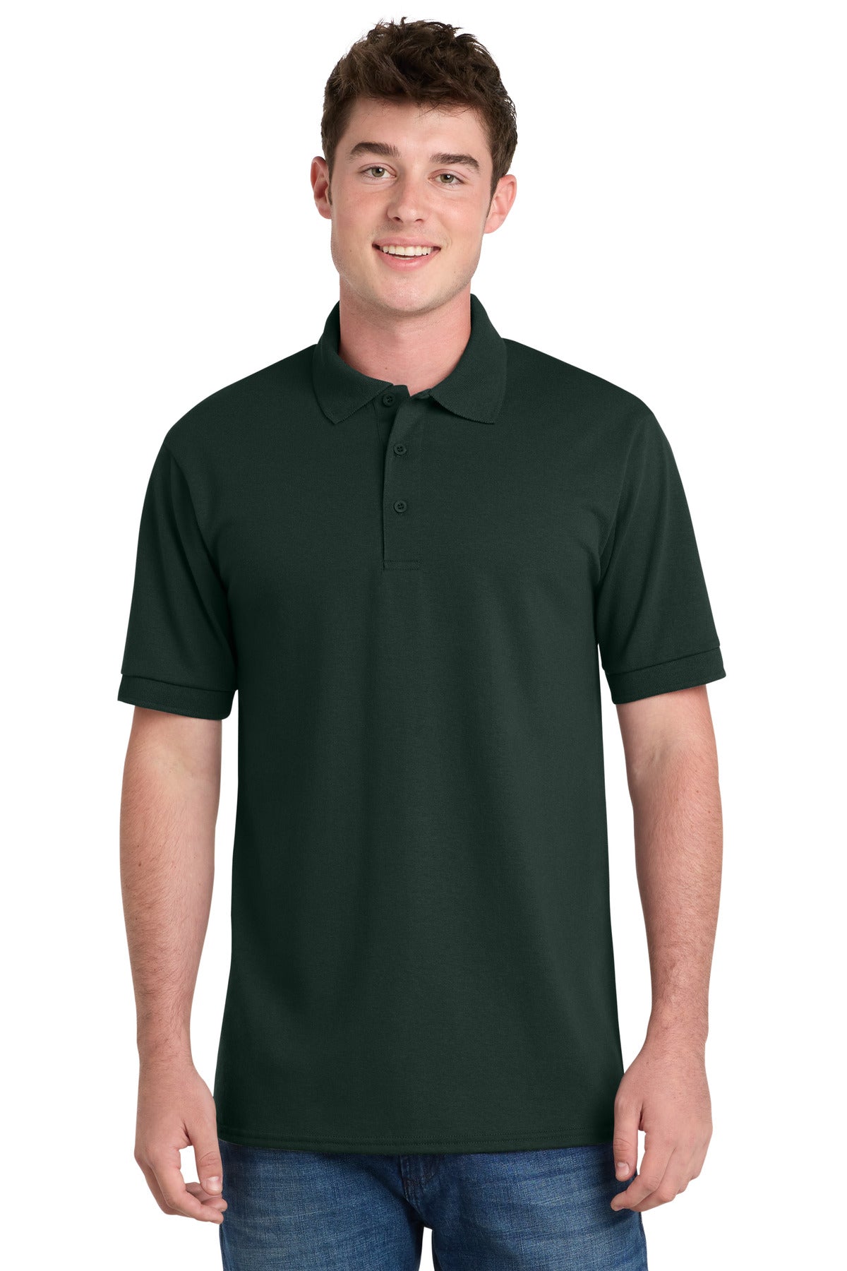 Custom Embroidery or DTF Print - Port & Co™ Tall Core Blend Jersey Knit Polo. KP55T