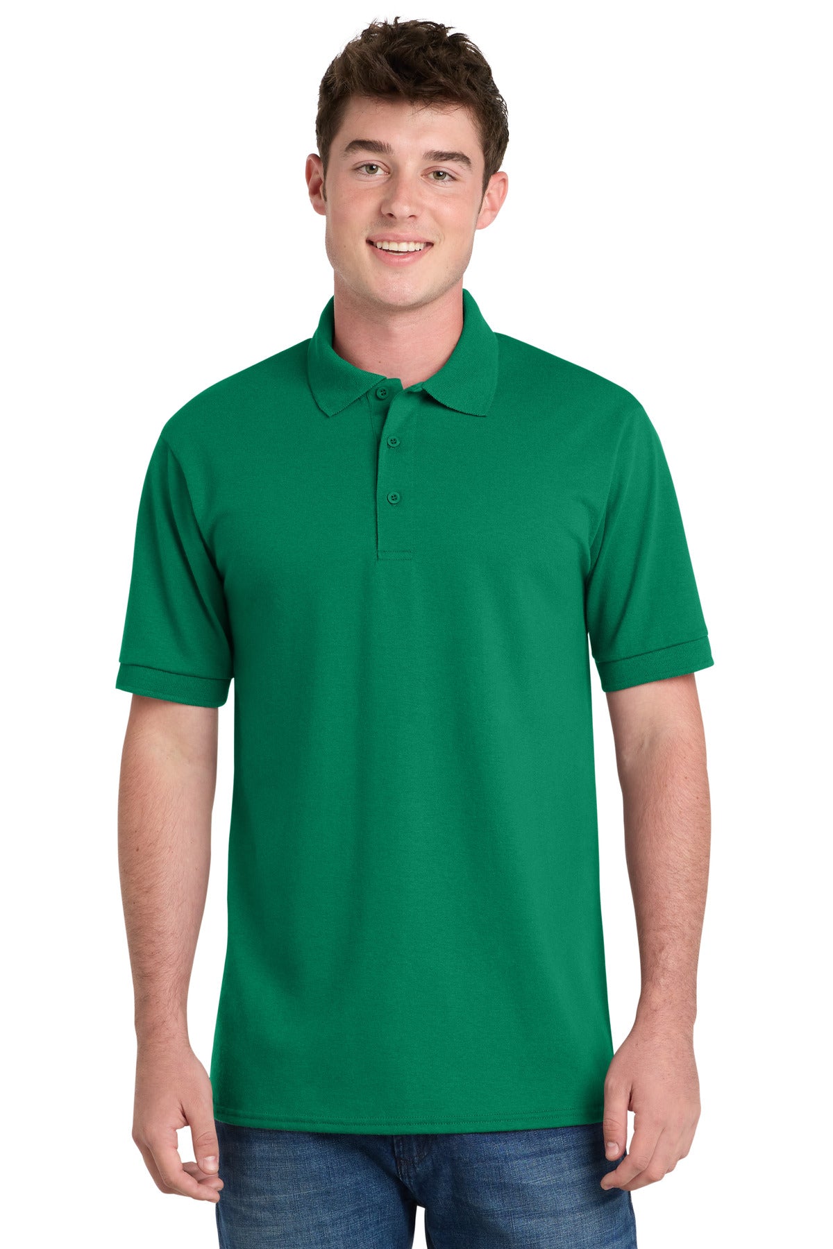 Custom Embroidery or DTF Print - Port & Co™ Tall Core Blend Jersey Knit Polo. KP55T