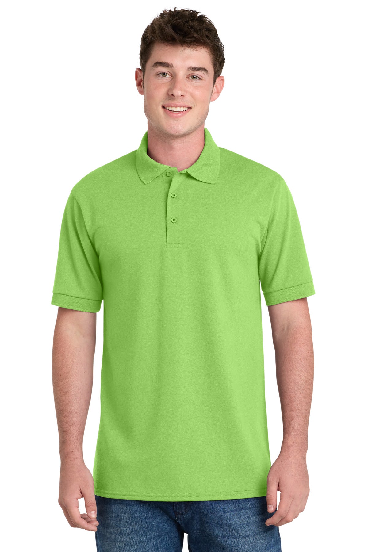 Custom Embroidery or DTF Print - Port & Co™ Tall Core Blend Jersey Knit Polo. KP55T