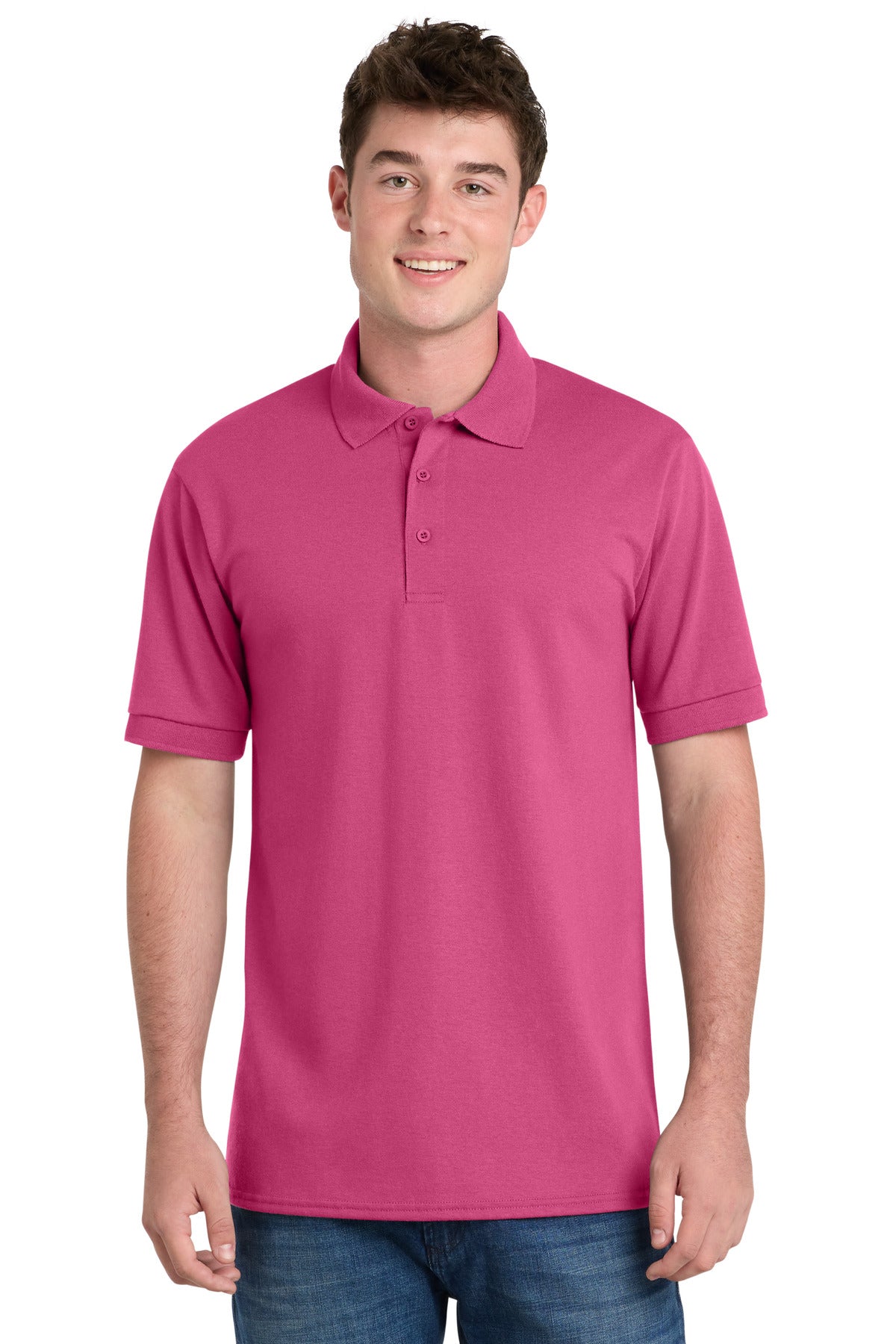 Custom Embroidery or DTF Print - Port & Co™ Core Blend Jersey Knit Polo. KP55
