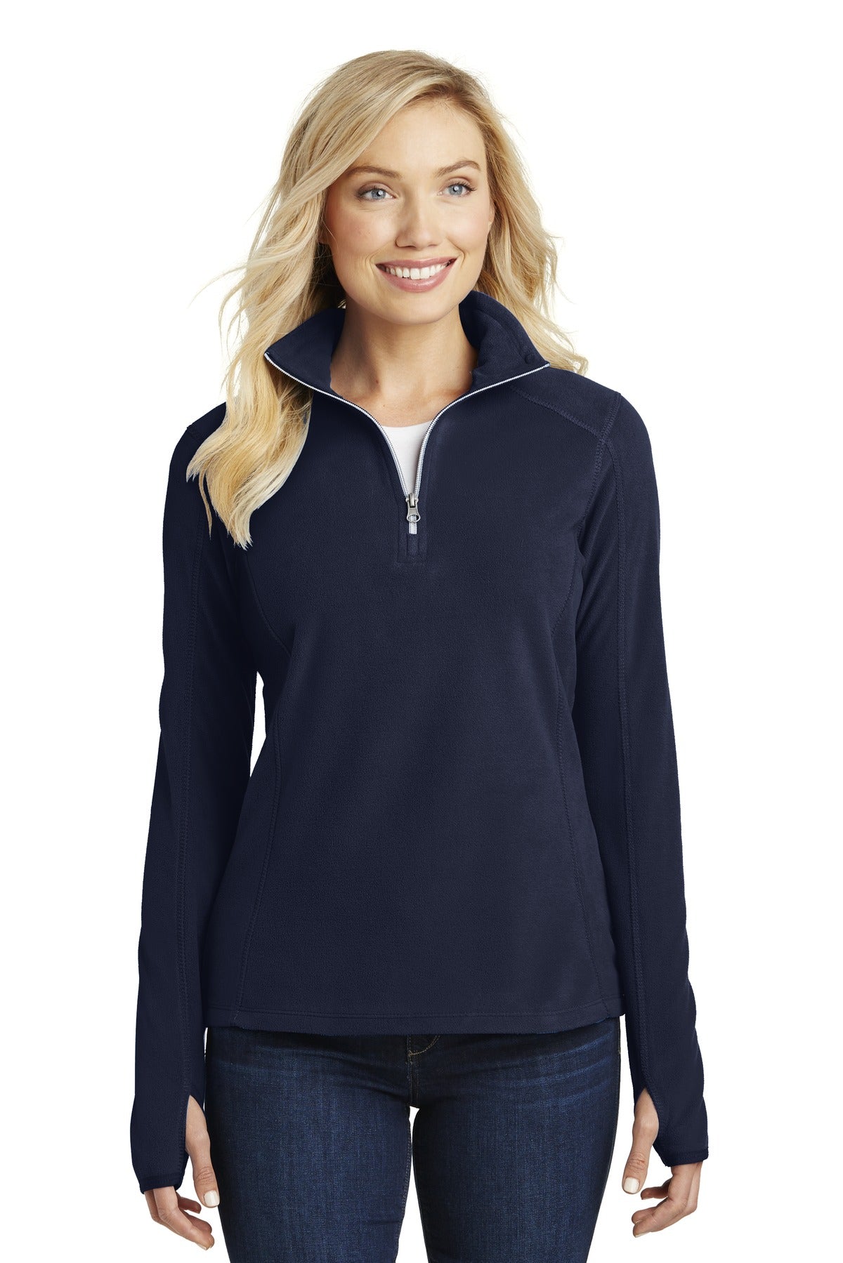 Custom Embroidery or DTF Print - Port Authority ® Women's Microfleece 1/2-Zip Pullover. L224